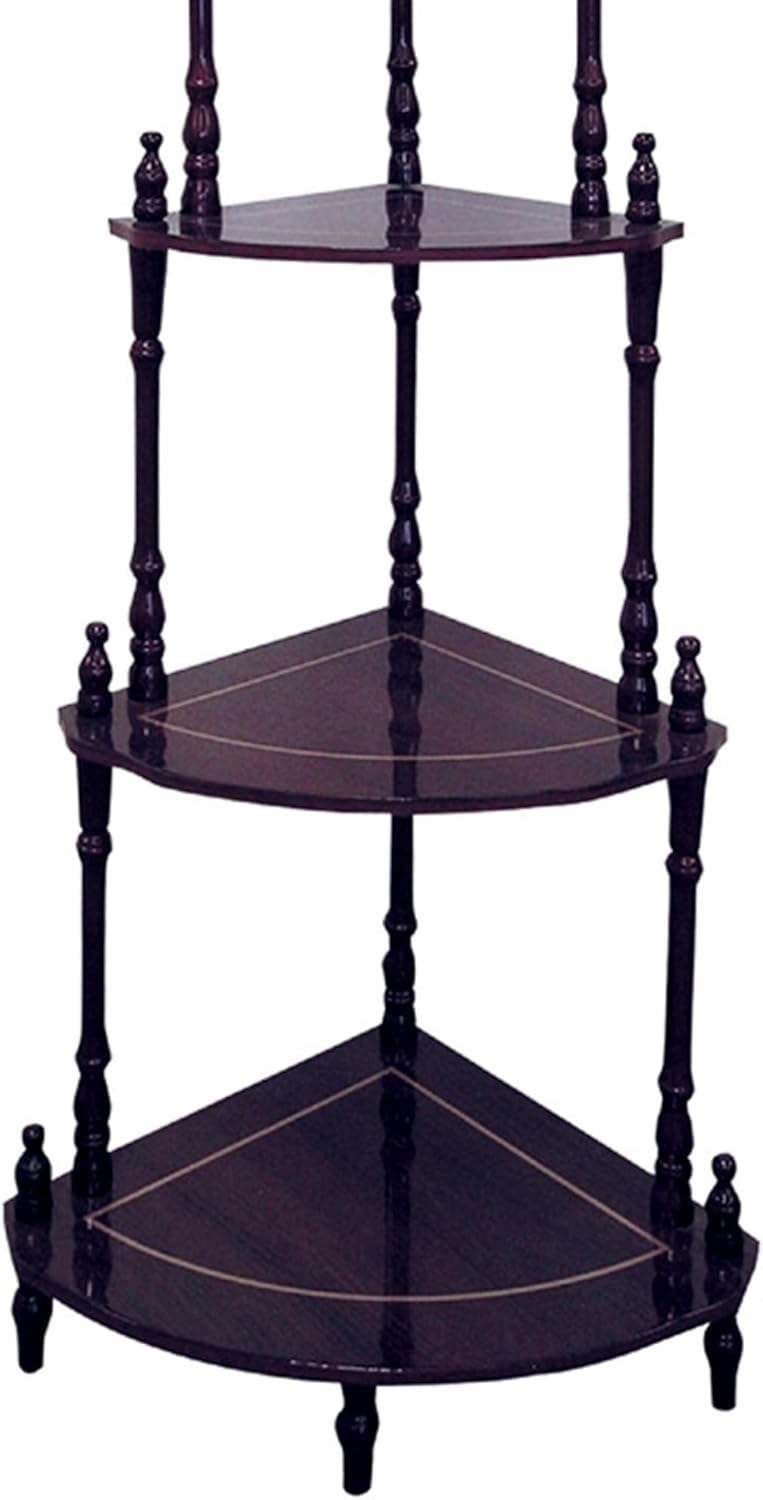 39 Tall 4-Tier Corner Shelf with Cherry Finish