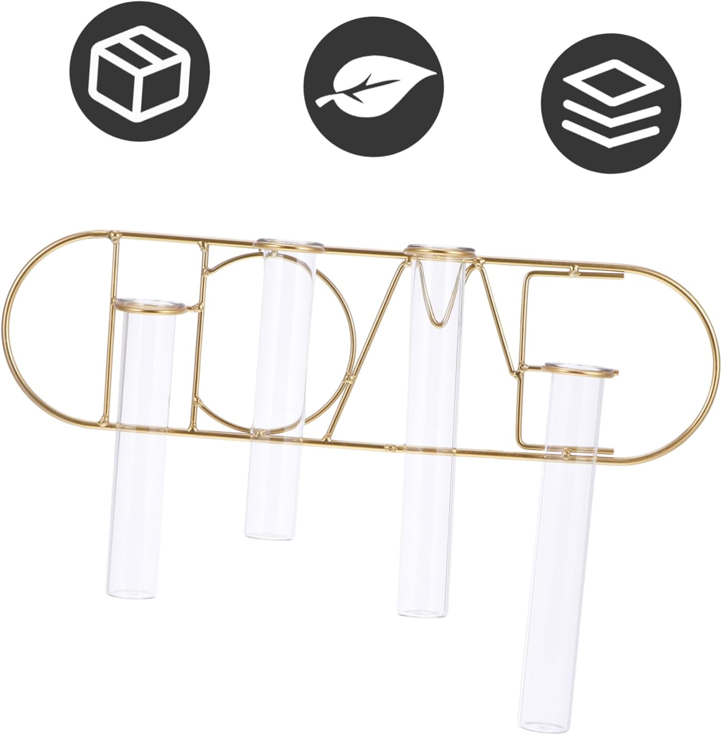 Zerodeko 1set Wrought Iron Wall Vase for Hydroponics and Dried Flowers
