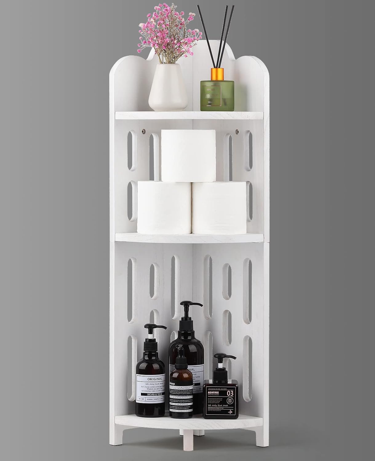 Meangood 3 Tier Bathroom Corner Shelf Stand