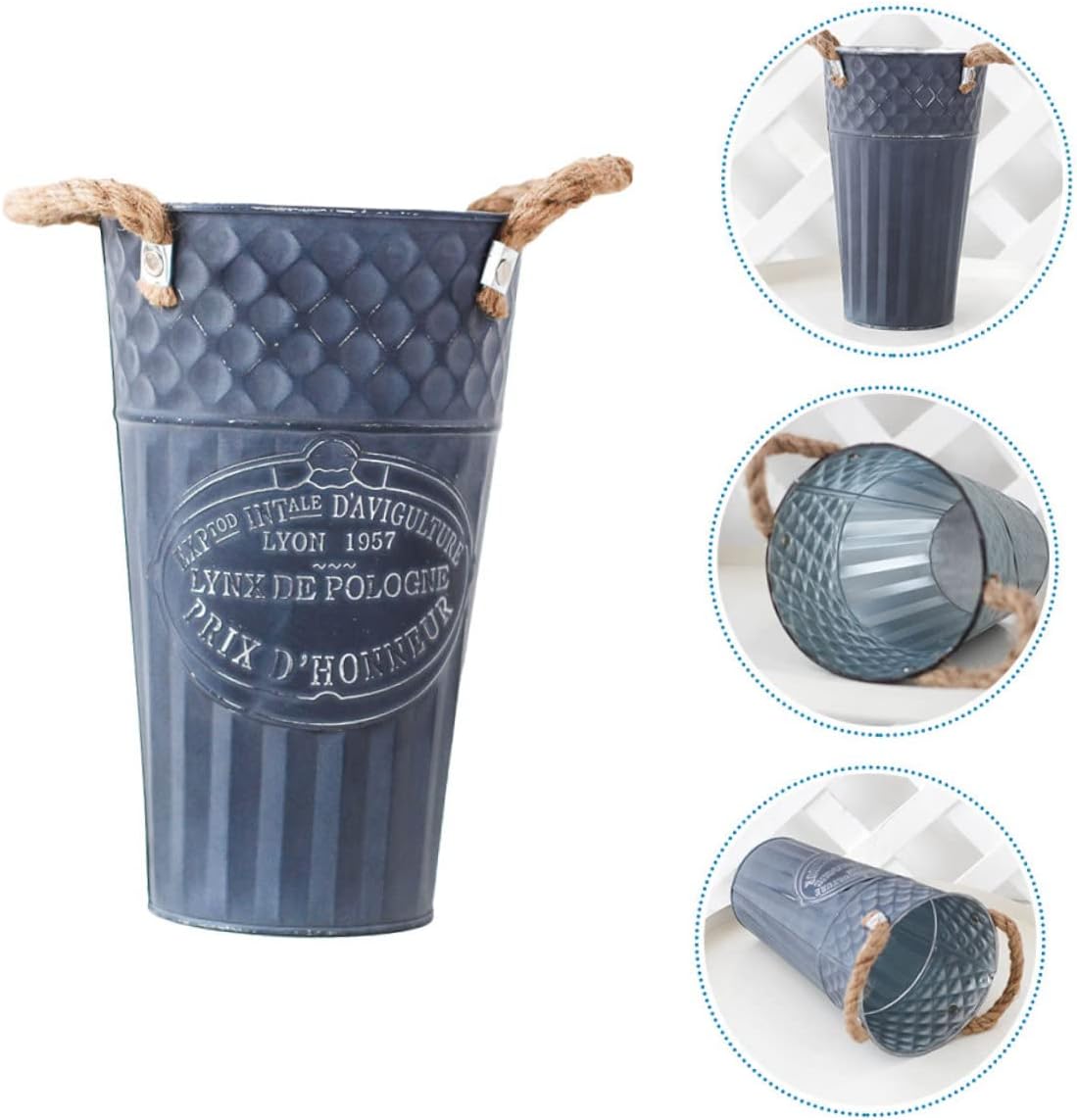 POPETPOP Rustic Flower Vase with Handles for Home Decor
