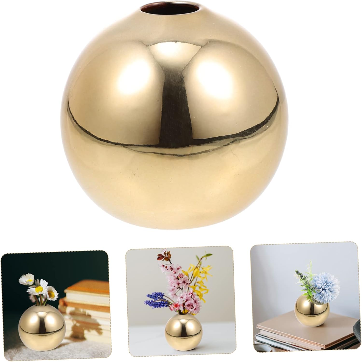 Amosfun Abstract Ceramic Vase with Gold Accents