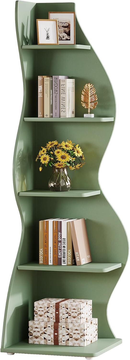 Tribesigns Wavy Corner Shelf Set of 2