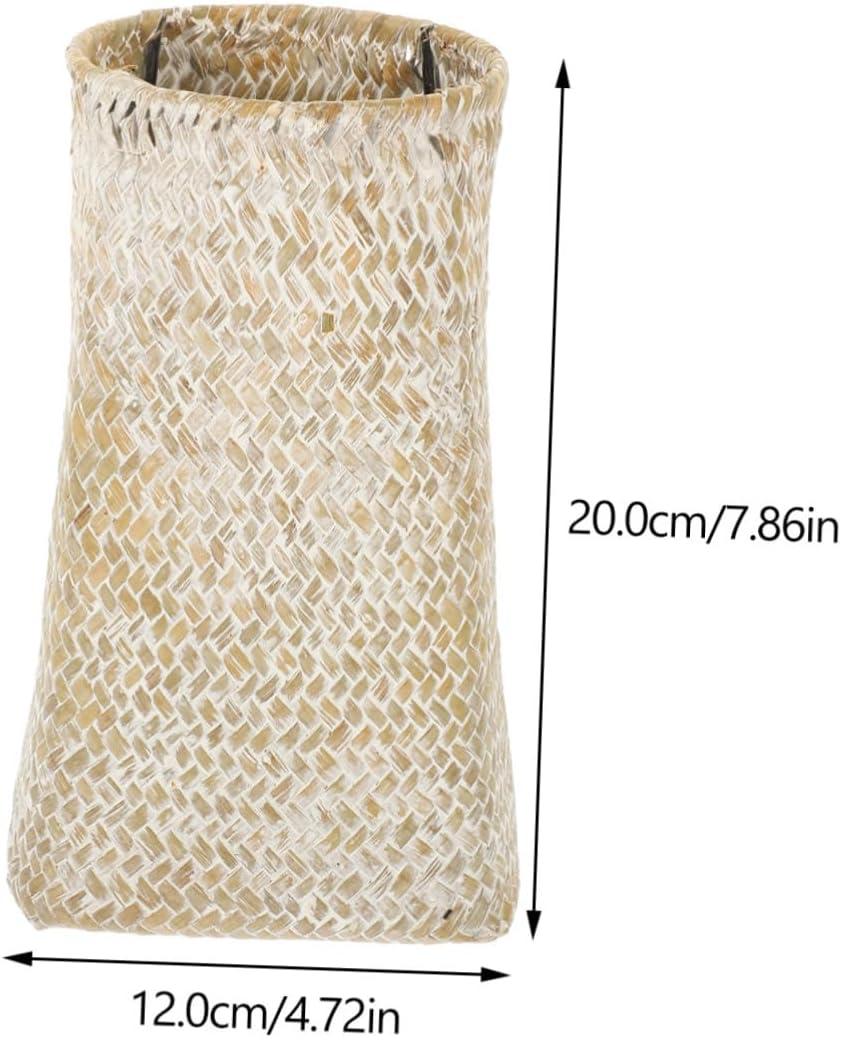 Woven Seagrass Flower Vase Handmade Retro Decor