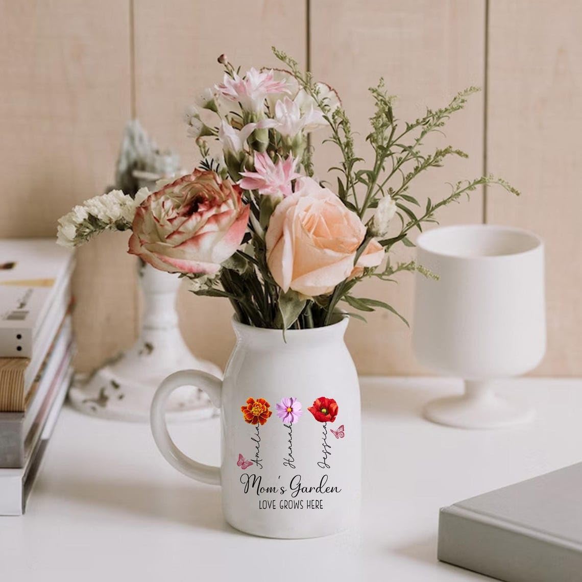 Ceramic Flower Vase Moms Garden Meaningful Gift