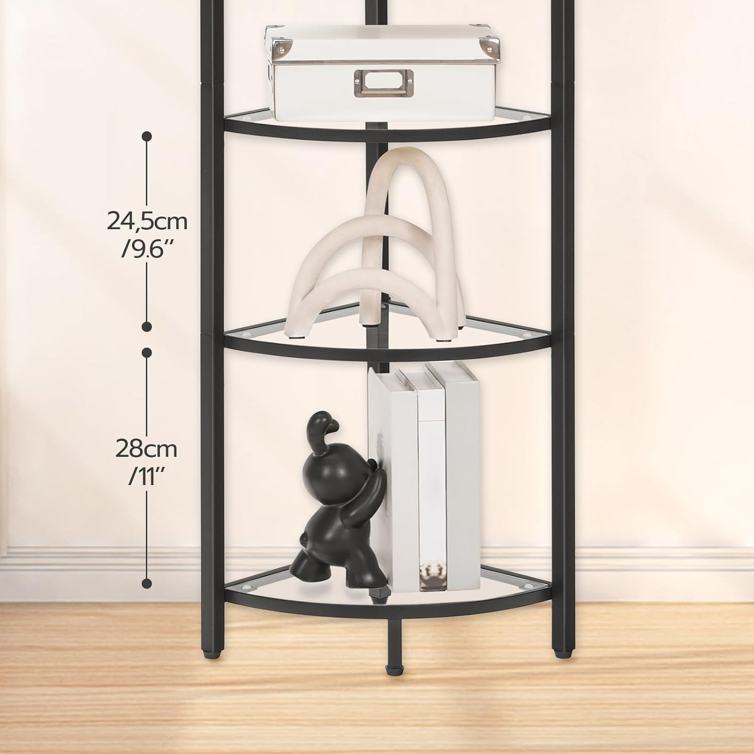 HOOBRO 5-Tier Corner Shelf Stand Black BK15CJ01