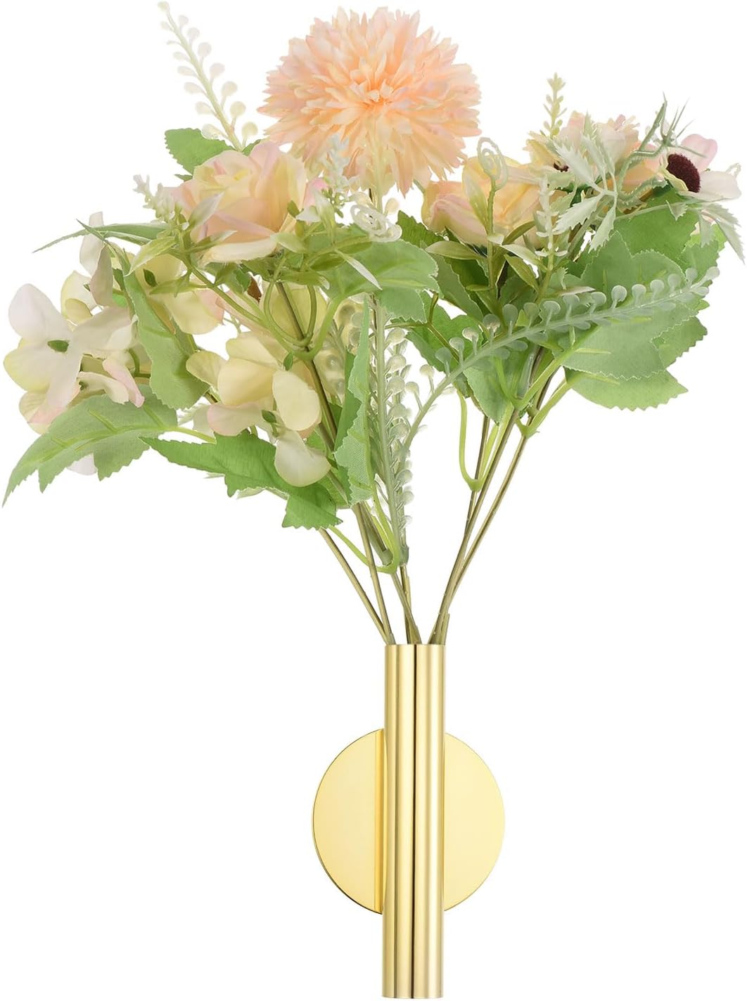 PATIKIL Wall Flower Vase Tube - Gold Tone Metal