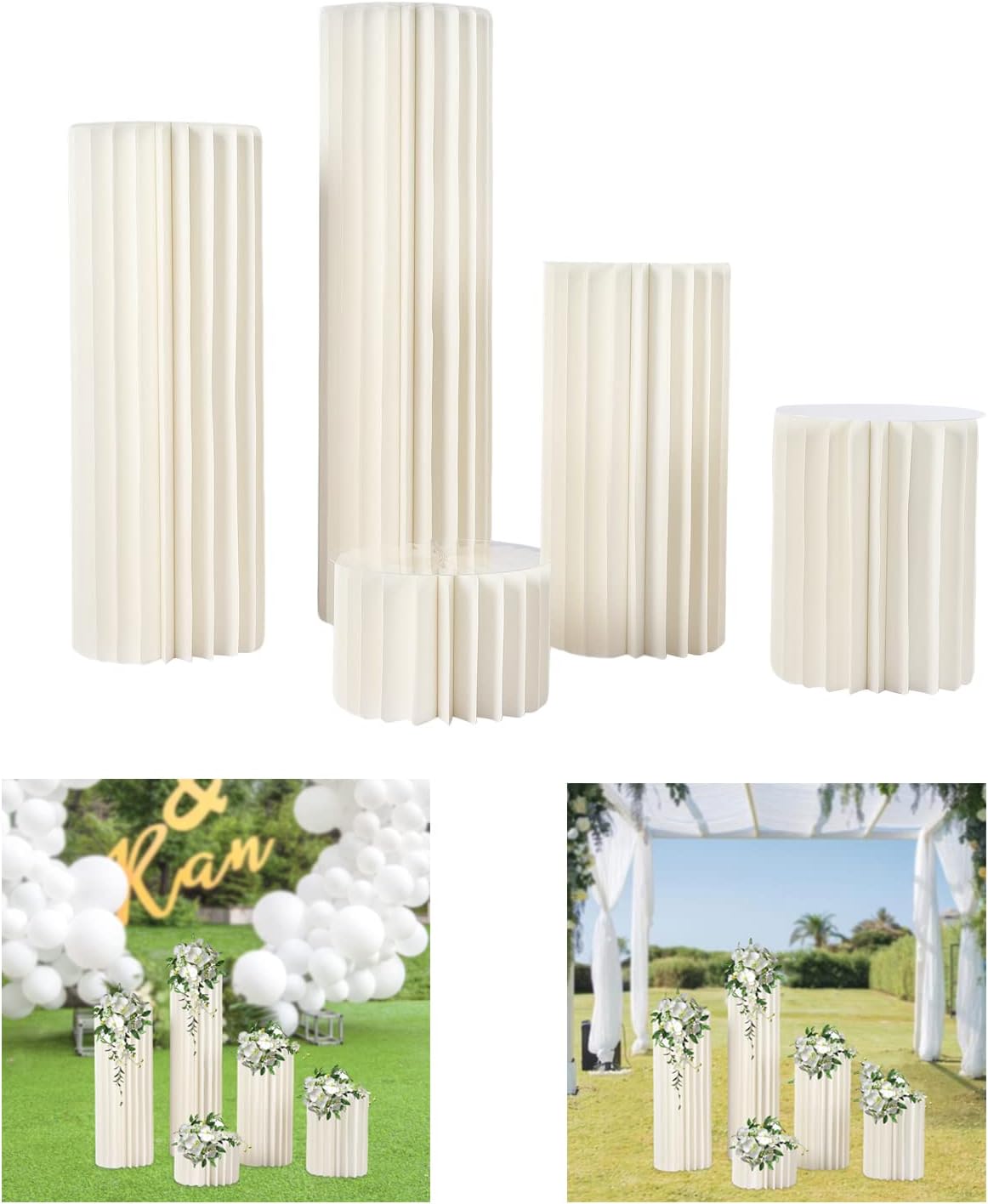 Wedding Centerpiece Cardboard Vases 5pcs Foldable Display Stands