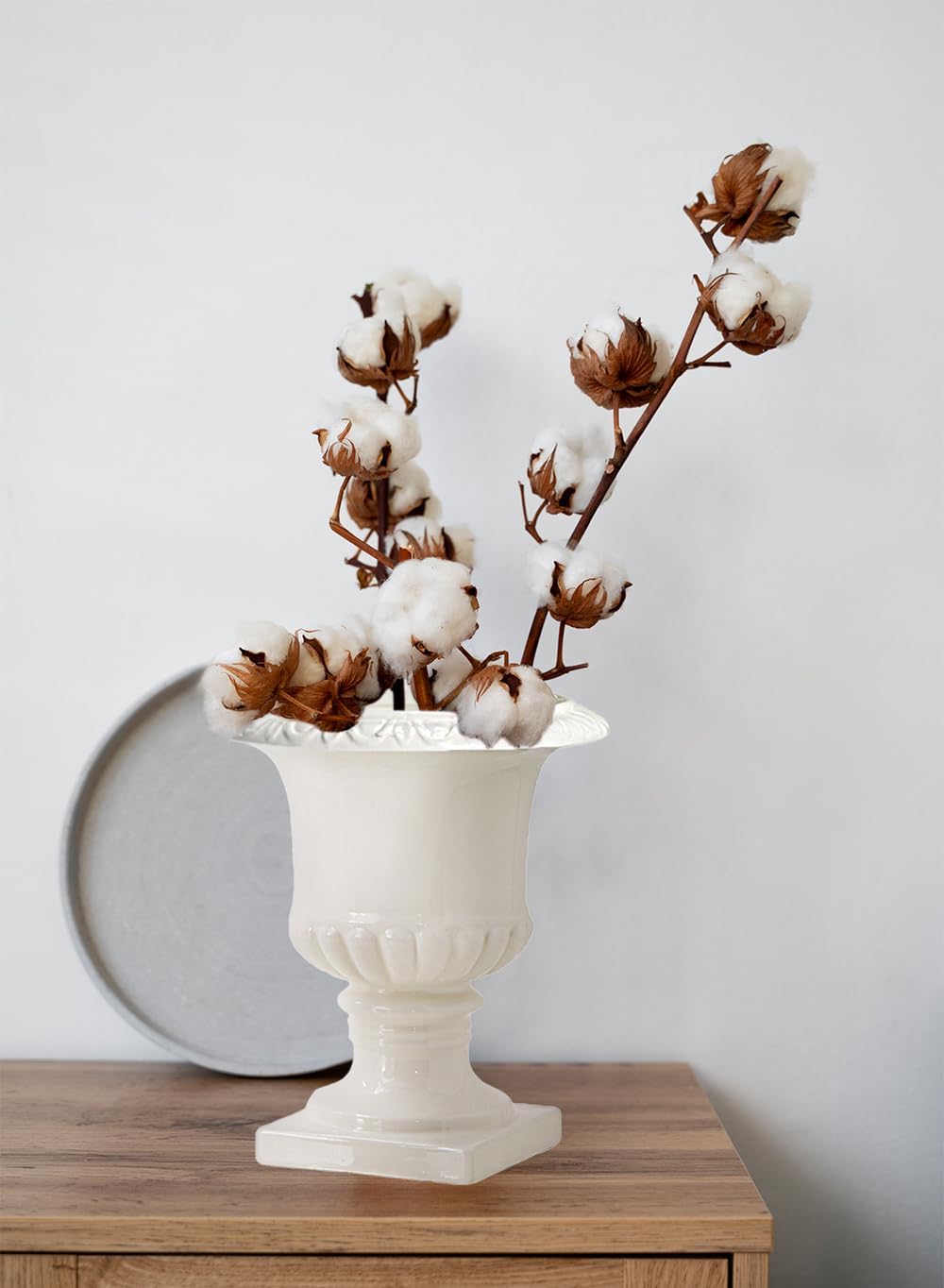 Serene Spaces Living Ceramic White Vase for Flowers 1025 In