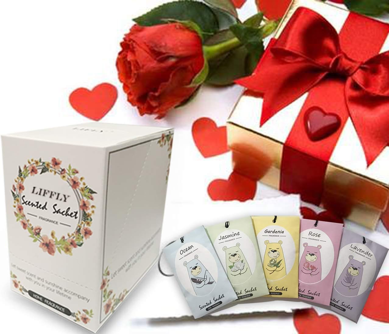 14 Pack Jasmine Scented Sachets for Drawer and Closet