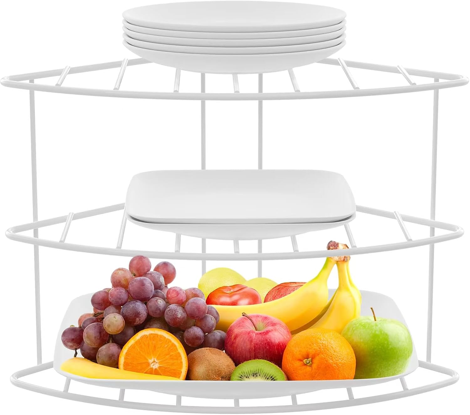 3-Tier Corner Shelf Organizer for Kitchen Storage