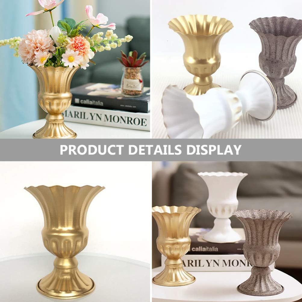 BESTOYARD Vintage Golden Wrought Iron Flowerpot