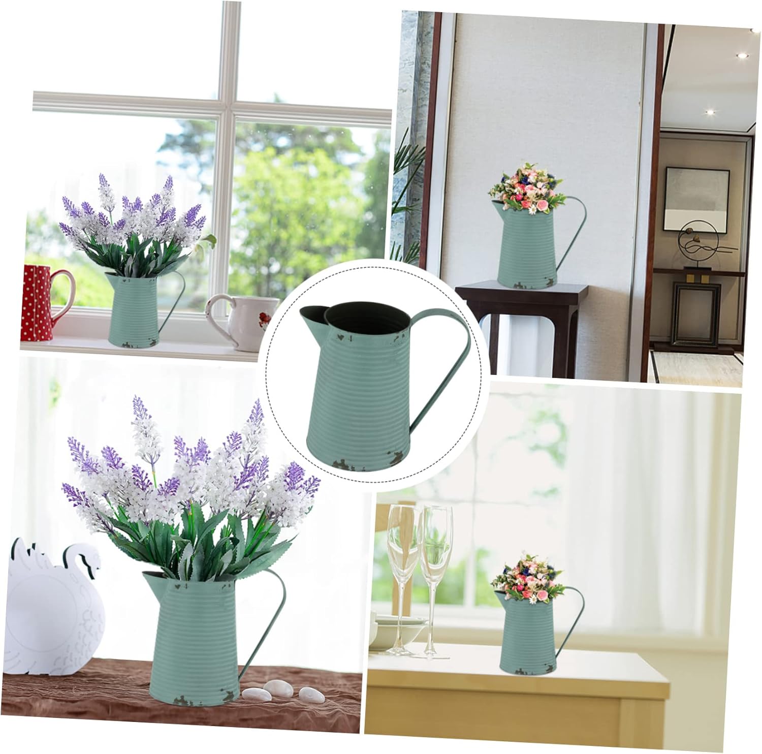 SUPVOX Vintage Iron Flower Pot Pitcher Container