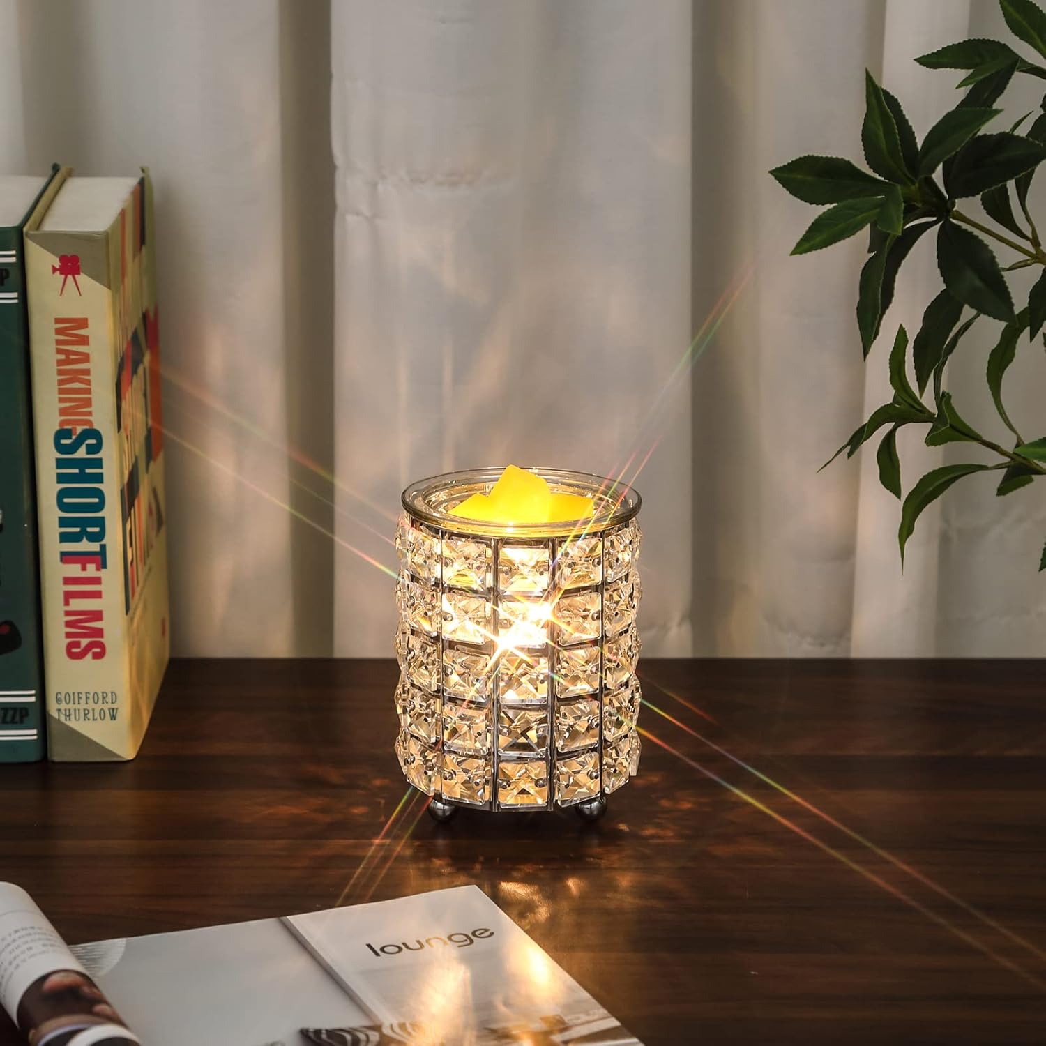 Leyoue Wrought Iron Crystal Wax Melt Warmer Electric Oil Burner