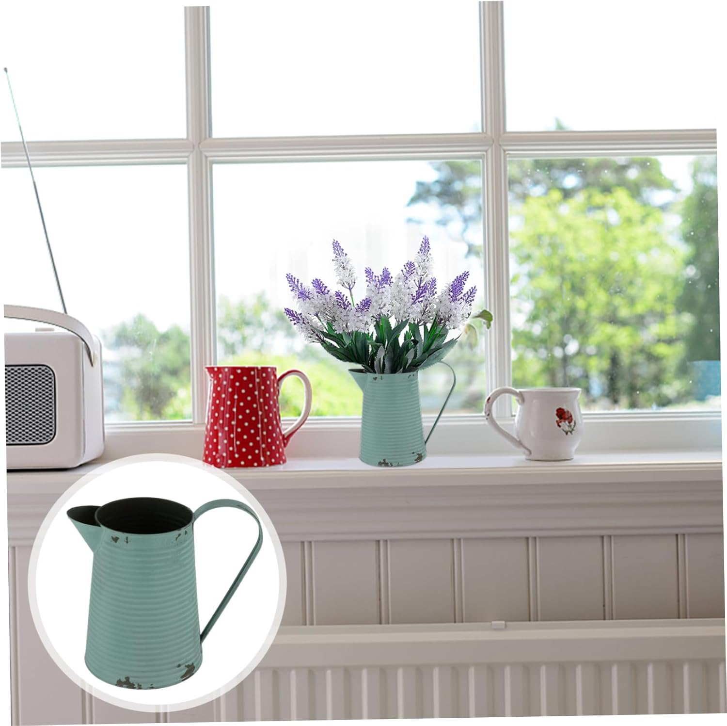 SUPVOX Vintage Iron Flower Pot Pitcher Container