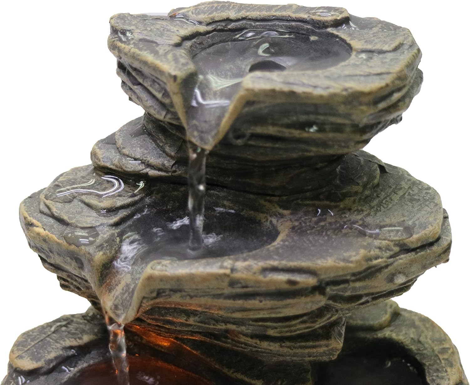 Natures Mark Cascading Rock Water Fountain with LED Lights 9 Inch