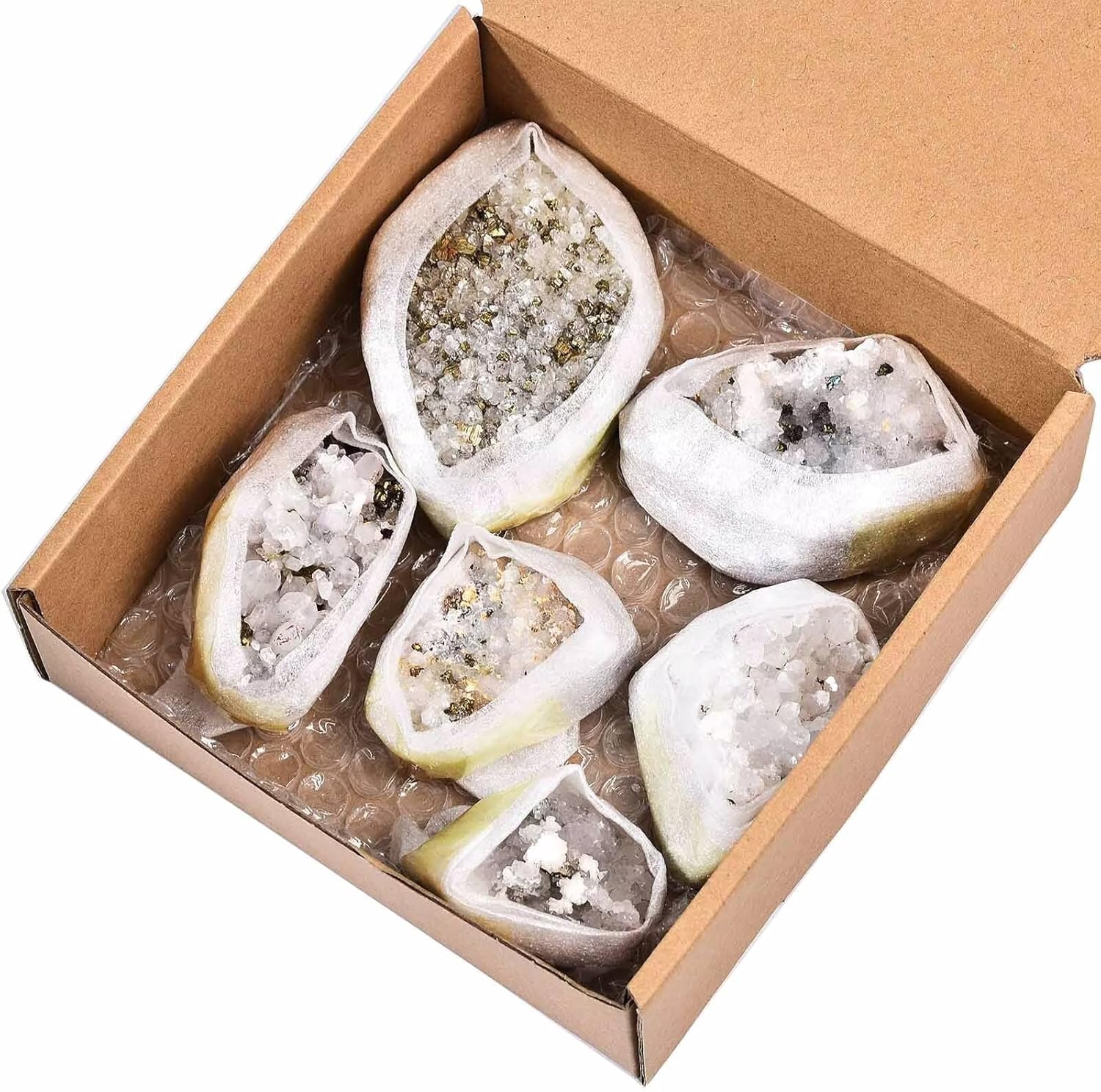 VIZYTOU Natural Chalcopyrite and White Crystal Stone Set 10 LBS