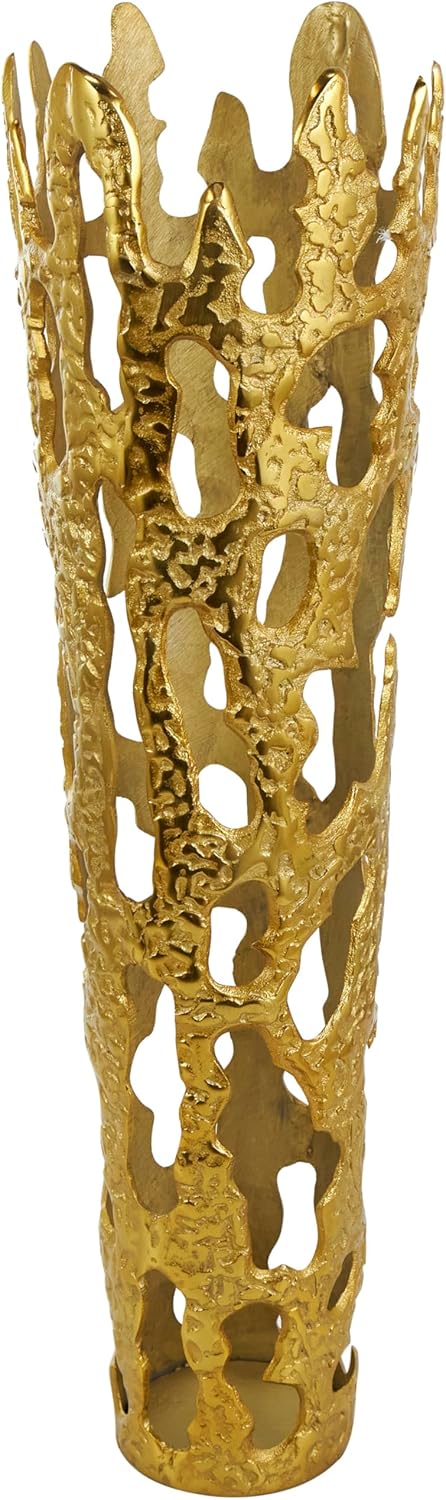 Deco 79 Gold Aluminum Decorative Vase