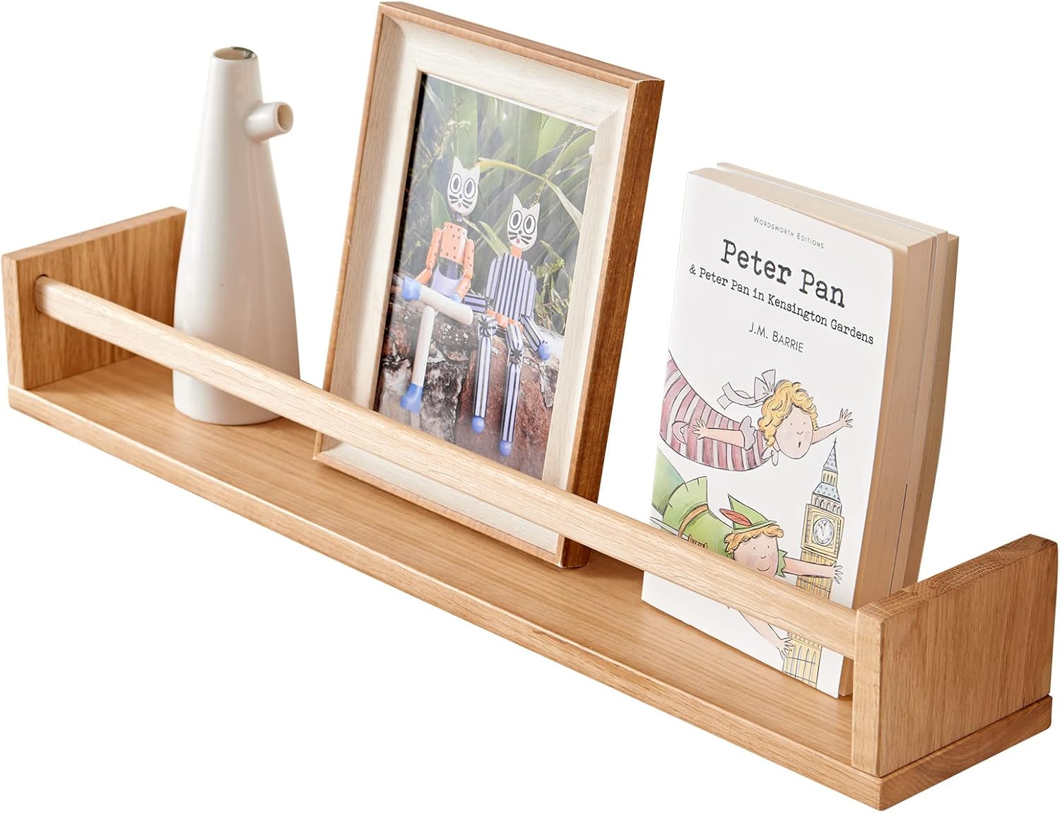 Oak Floating Shelves 24 Inch Wall Mounted Bookshelf