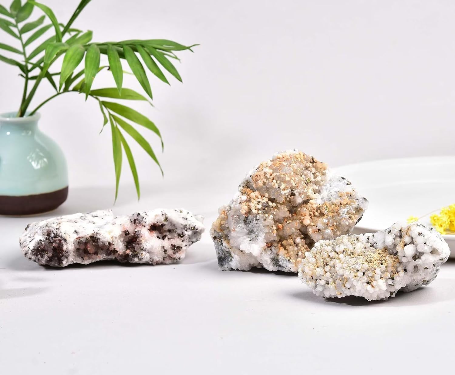 VIZYTOU Natural Chalcopyrite and White Crystal Stone Set 10 LBS