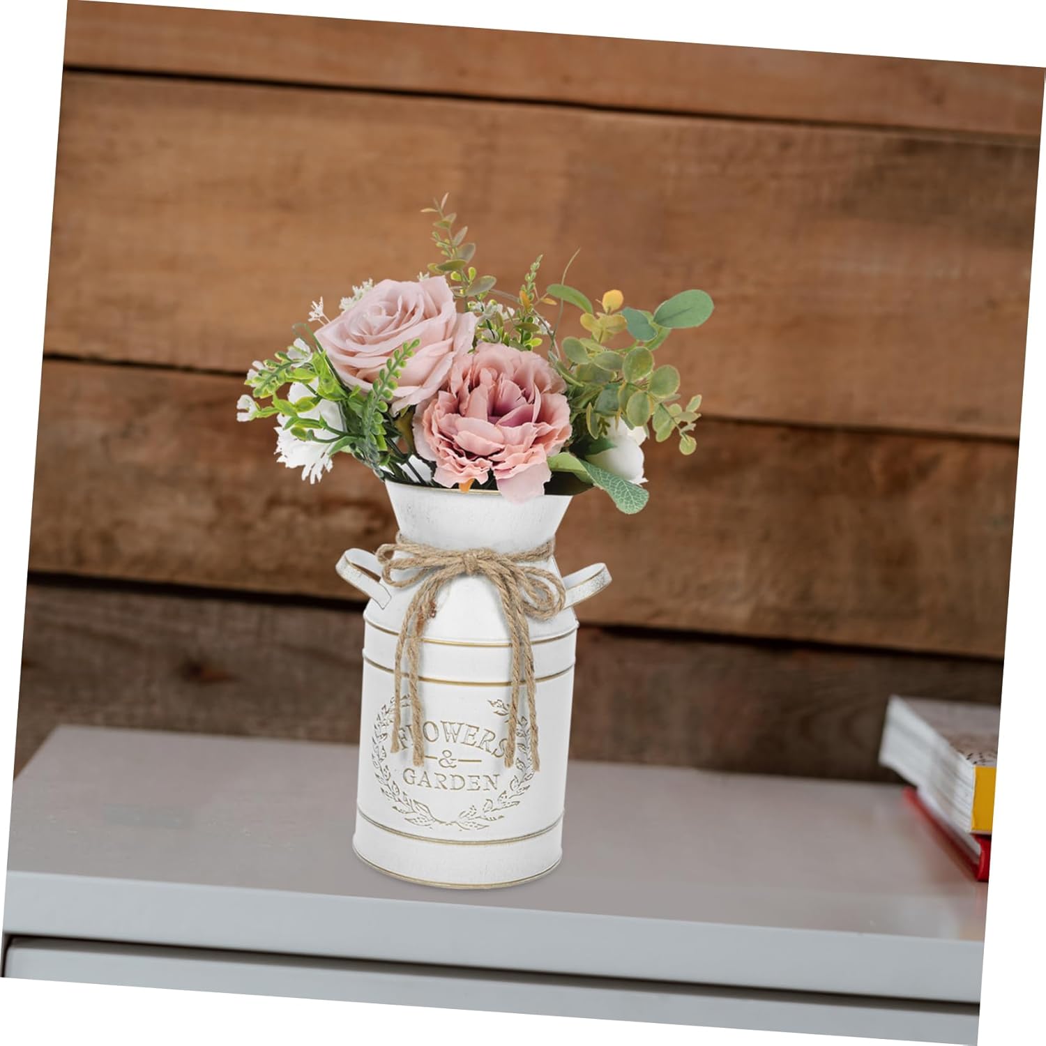 YARNOW Galvanized Iron Pitcher Vase for Decor