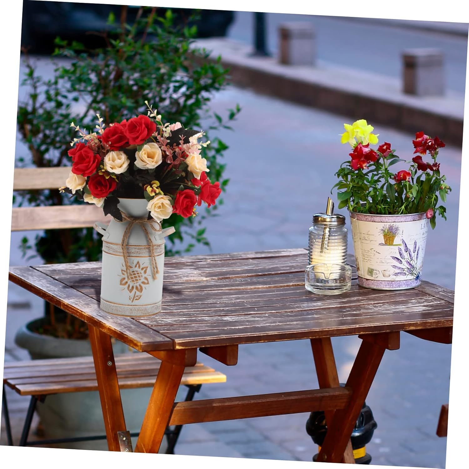 Balacoo Vintage Metal Flower Bucket Vase