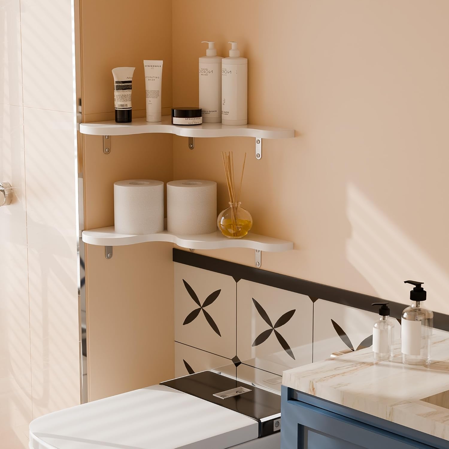 Ecowillon Cute Cloud Corner Shelves Set of 2