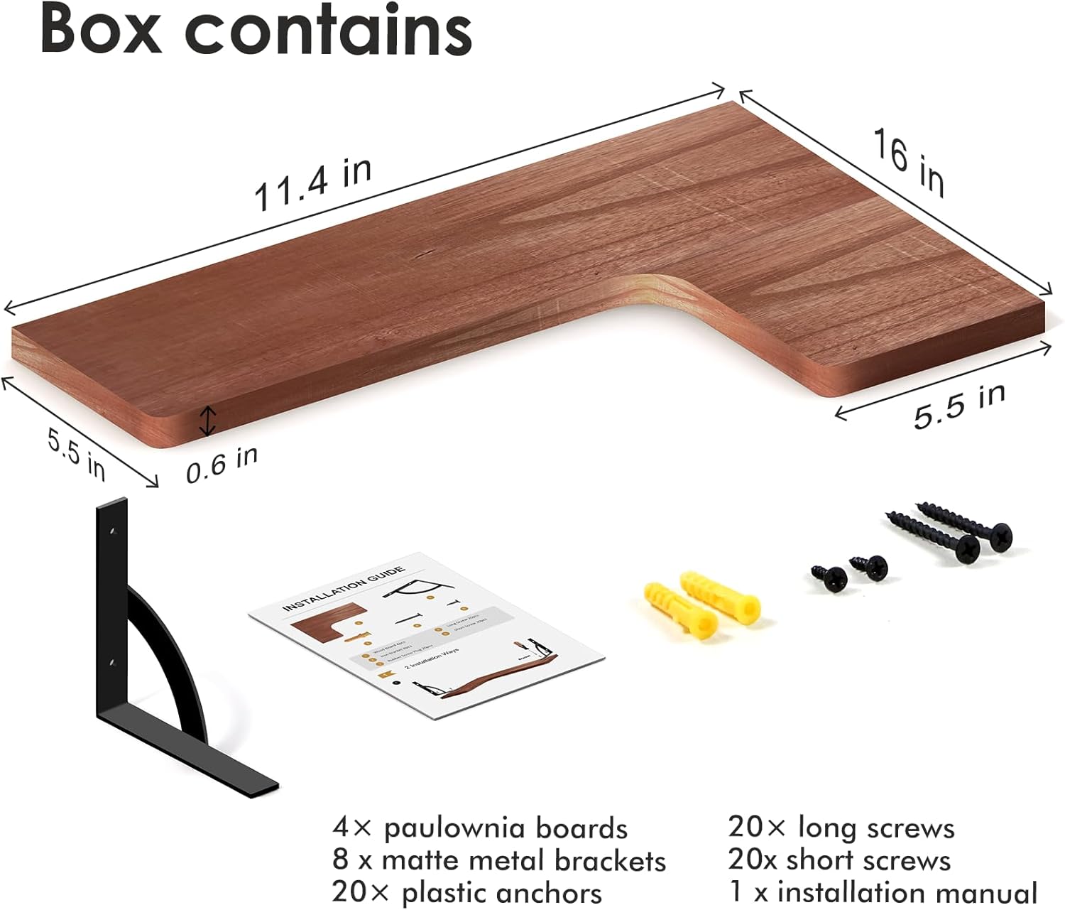 Canupdog Corner Floating Shelf 4 Tier Wall Mount Red