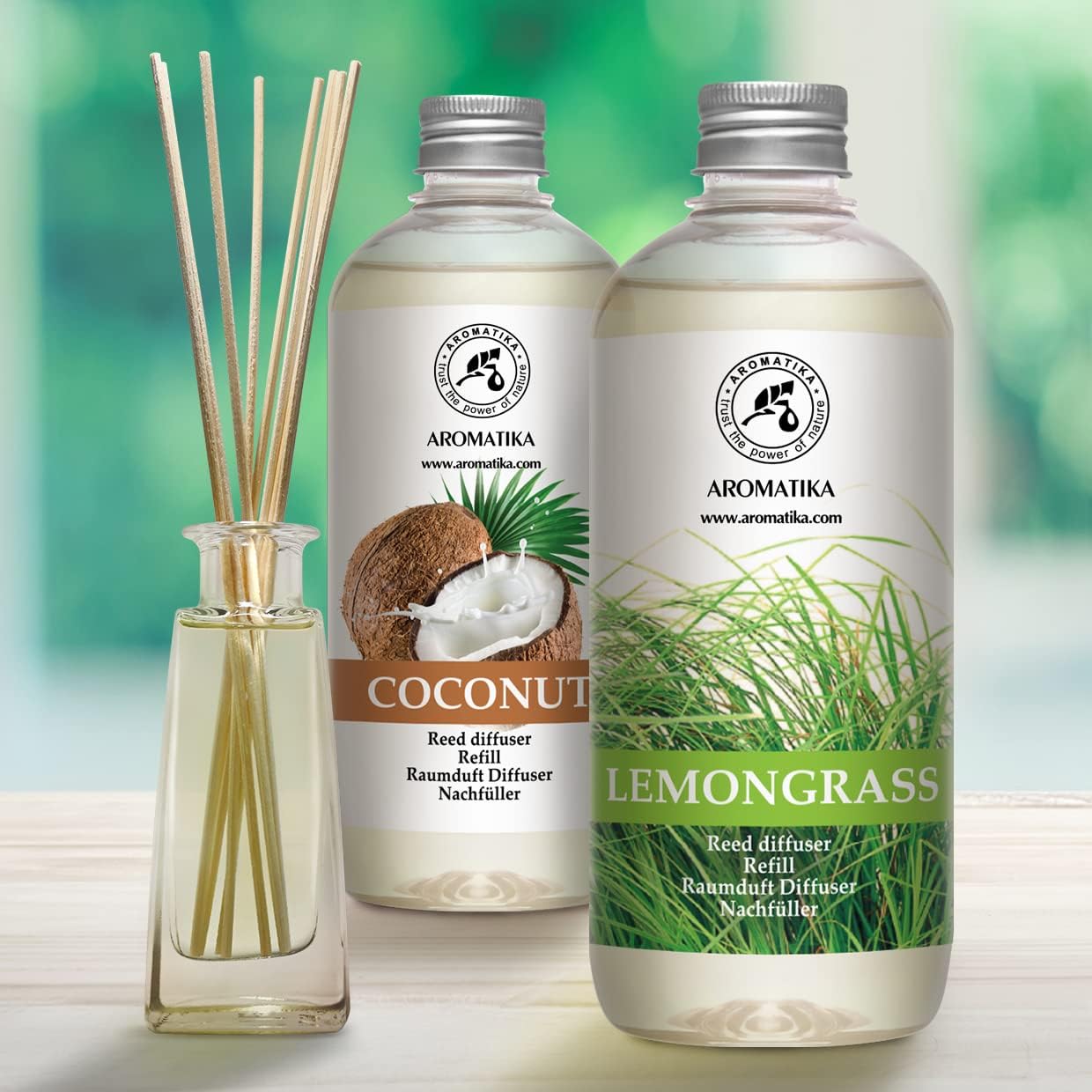 Lemongrass Reed Diffuser Refill - 2 x 17 Fl Oz Fresh Aroma