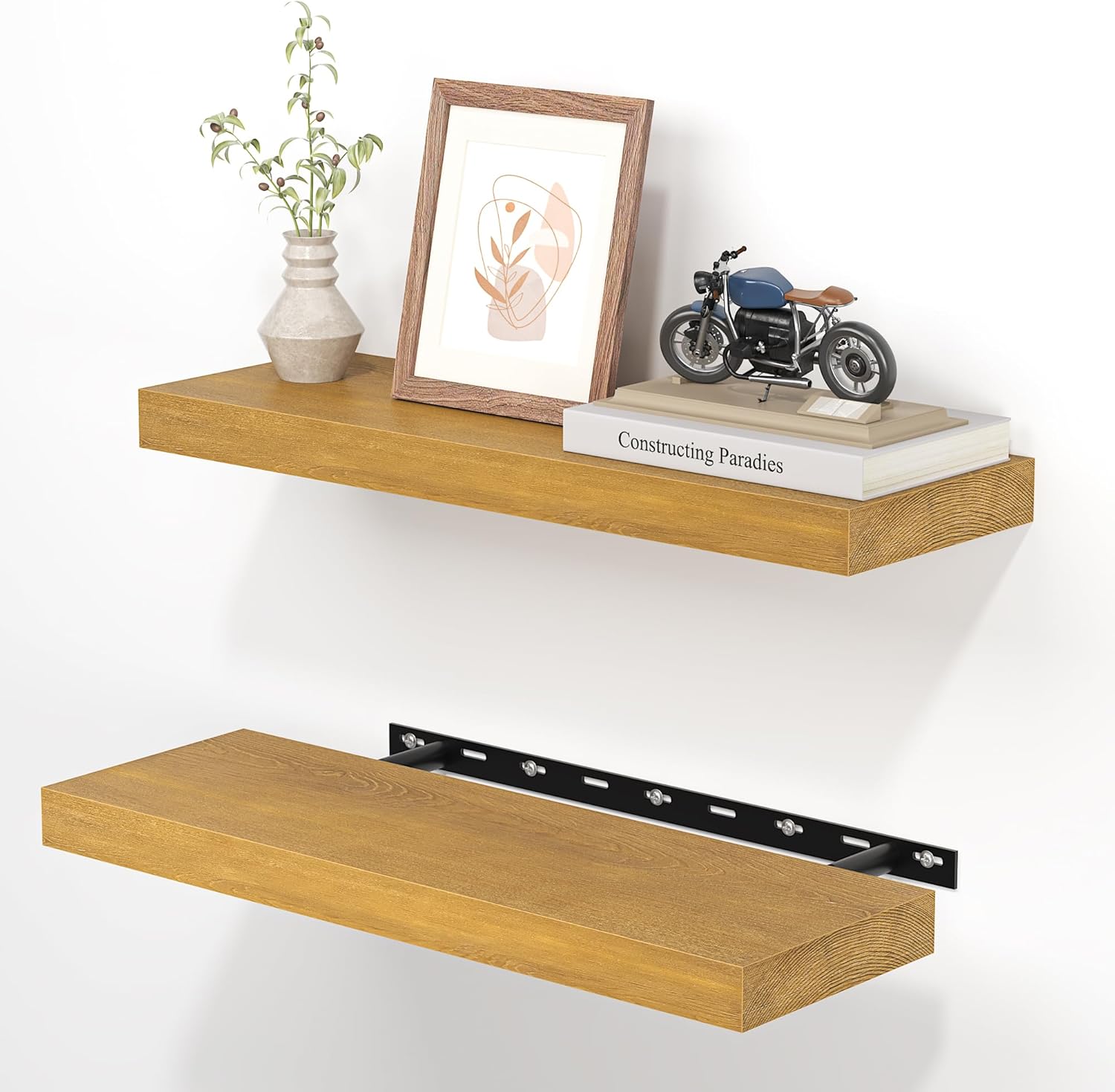 Axeman Burnt Oak Floating Shelves Set of 2