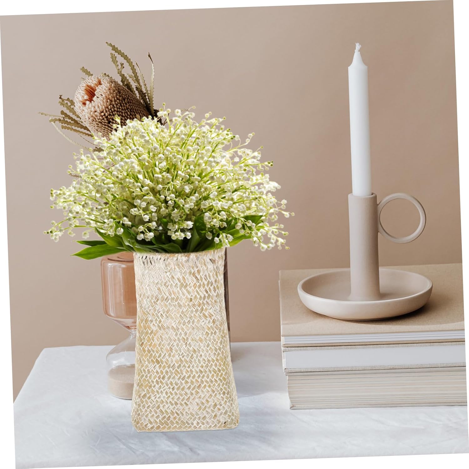 Woven Flower Vase Handmade Seagrass Dried Flower Holder