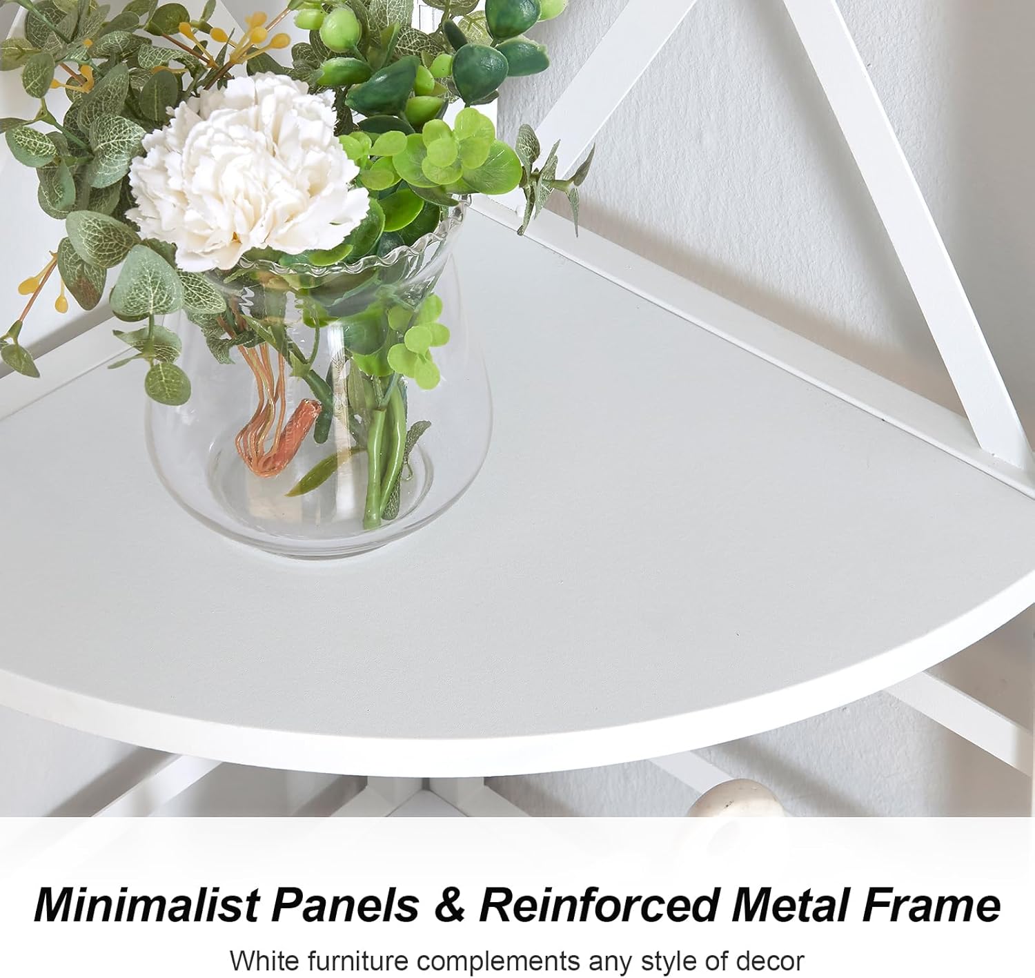 HOMBAZAAR 5 Tier Corner Shelf with Metal Frame