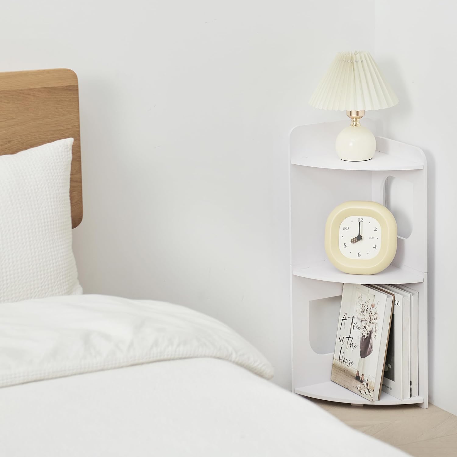 Small Corner Shelf with Waterproof Design and Multipurpose Use White