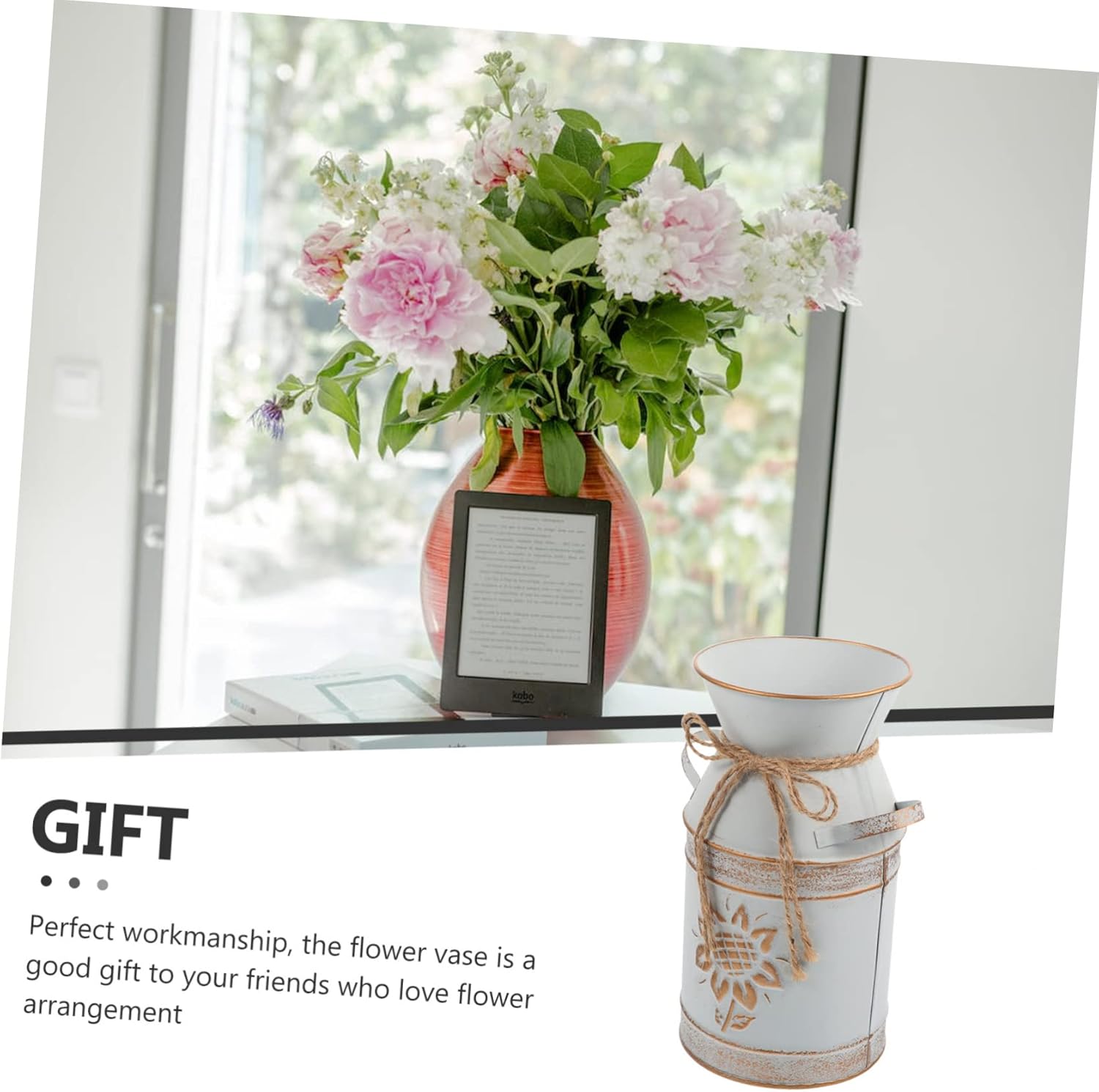 Balacoo Vintage Metal Flower Bucket Vase