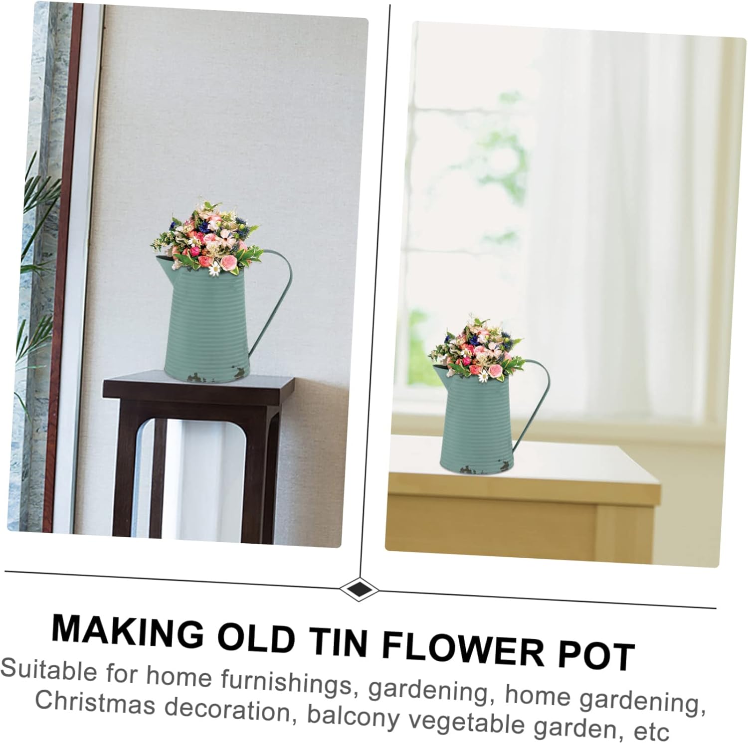 Retro Iron Flower Pot Home Decor Vase