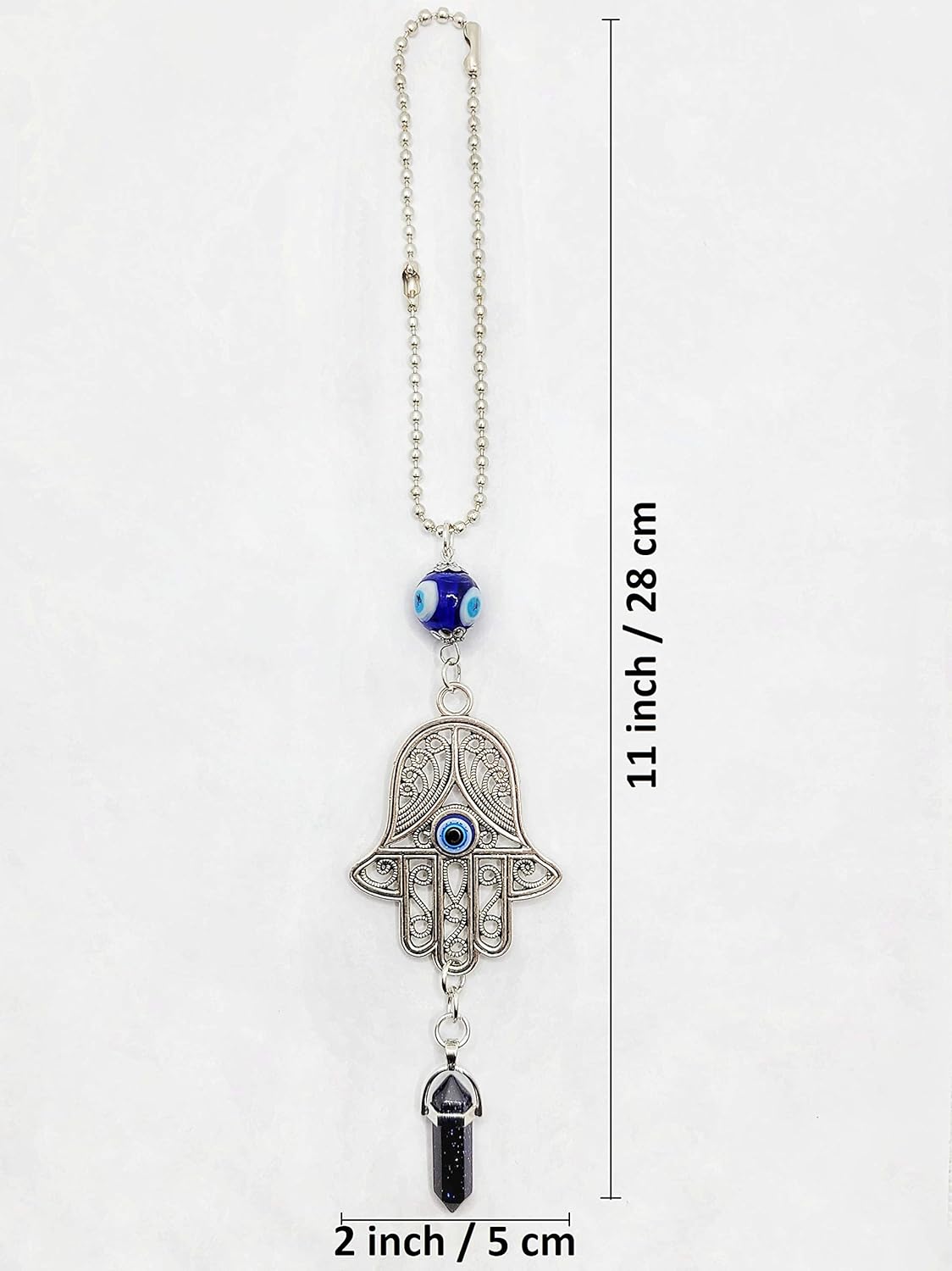 LUCKBOOSTIUM Hamsa Protection Amulet - Evil Eye Car Hanging Ornament