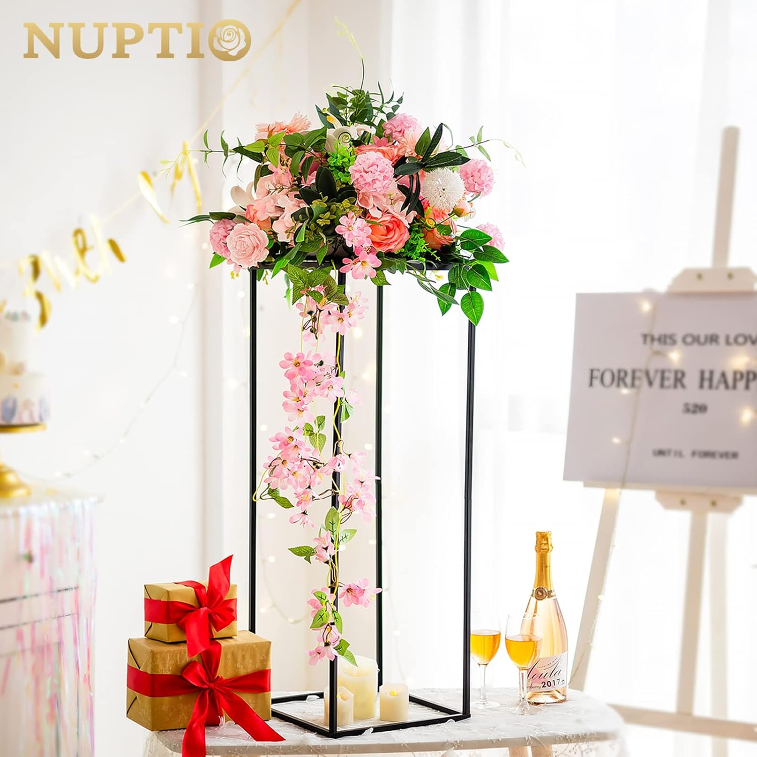 Nuptio Black Vase for Wedding Centerpieces - 2 Pcs 315 Inch Tall