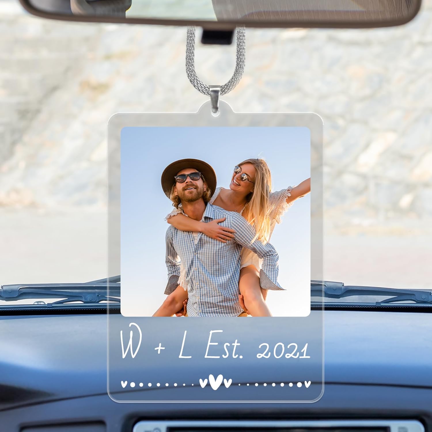 Custom Photo Car Mirror Hanging Ornament