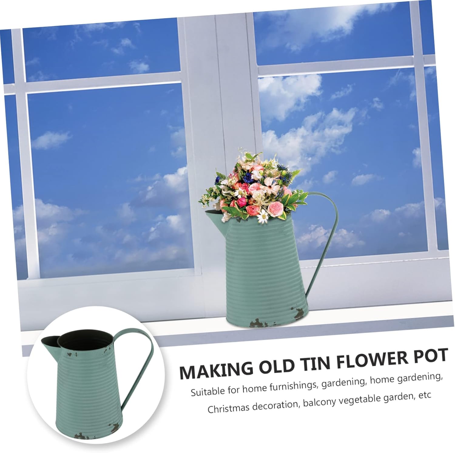 Retro Iron Flower Pot Home Decor Vase