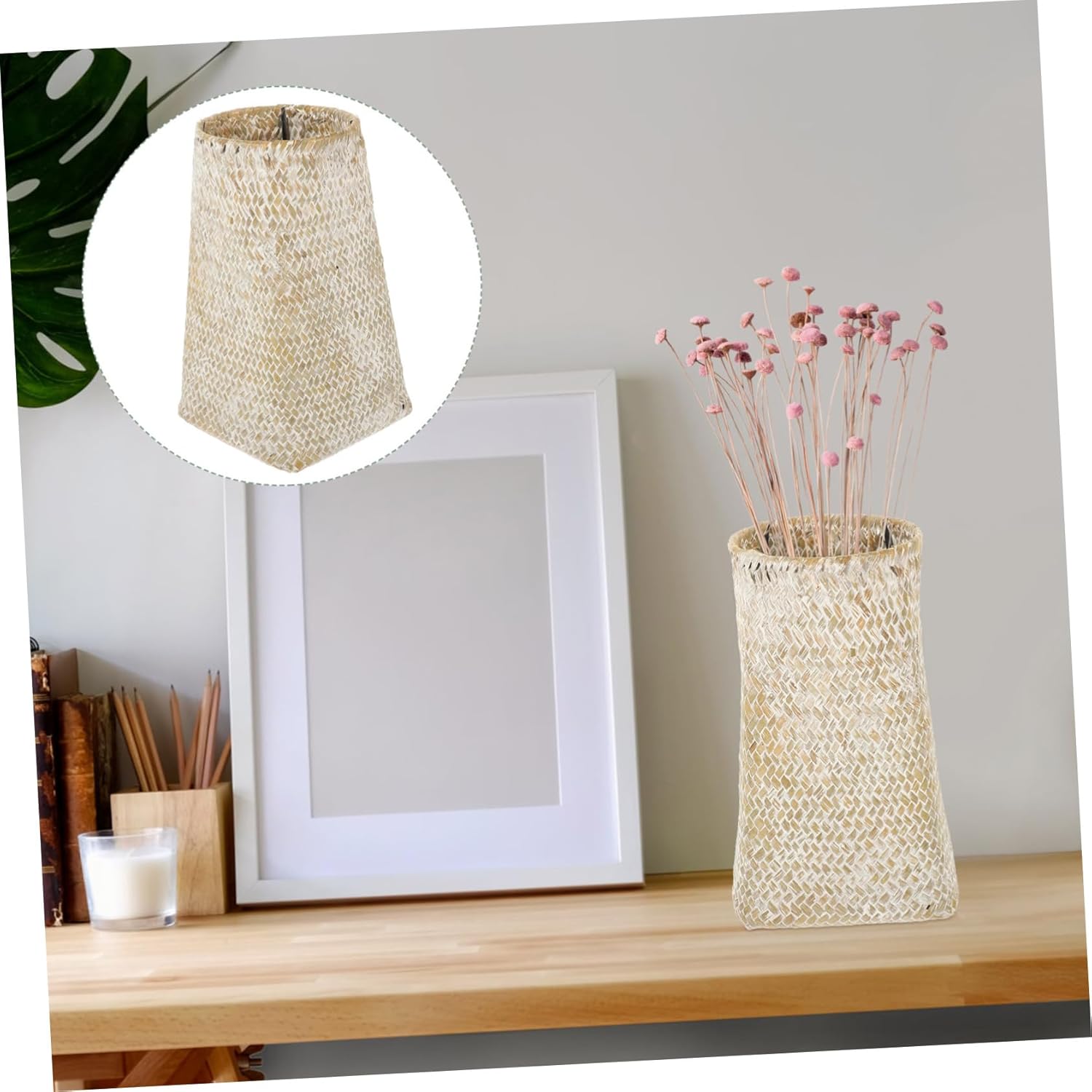 KESYOO Woven Flower Vase for Home Office Decor