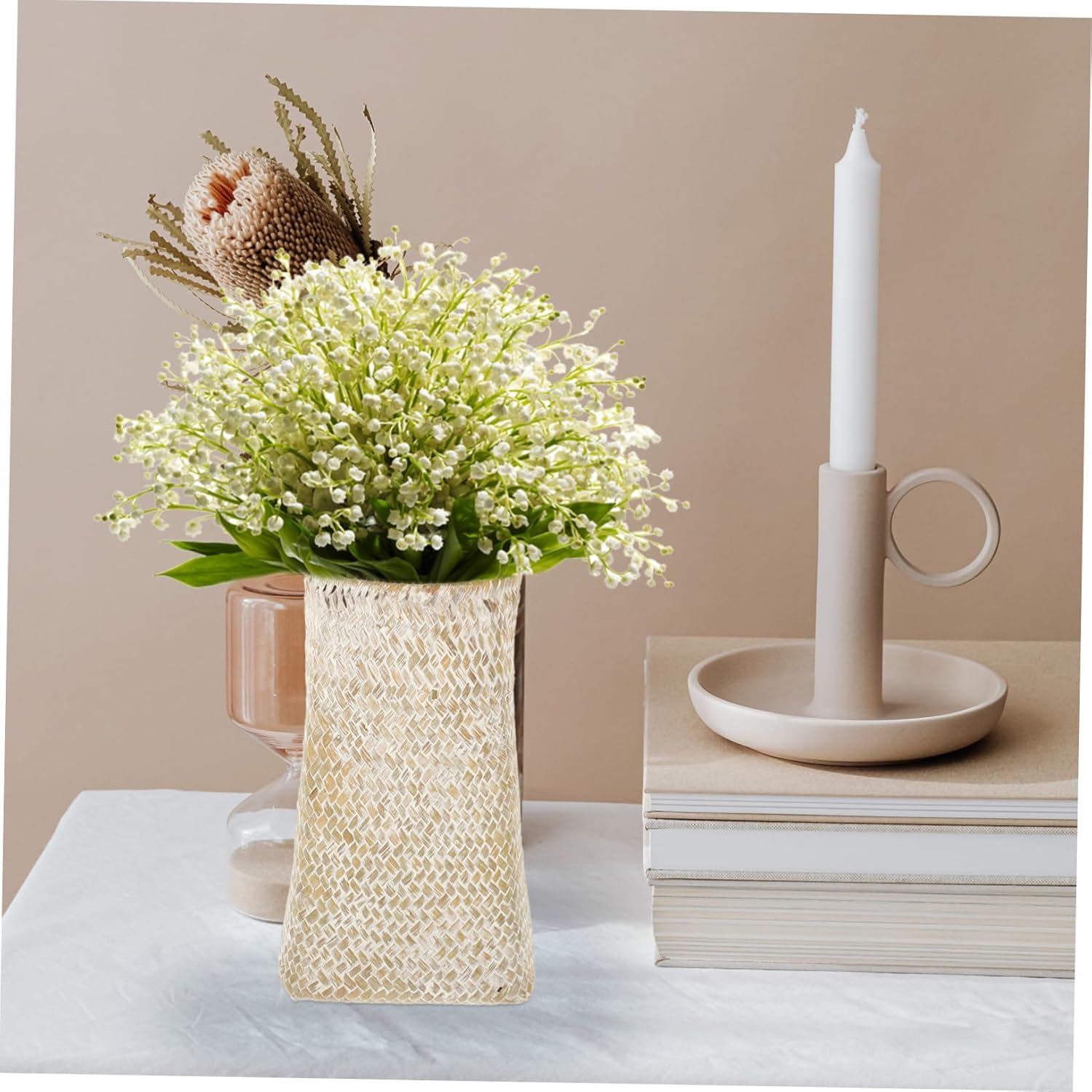 VICASKY Seagrass Woven Flower Vase for Home Decor