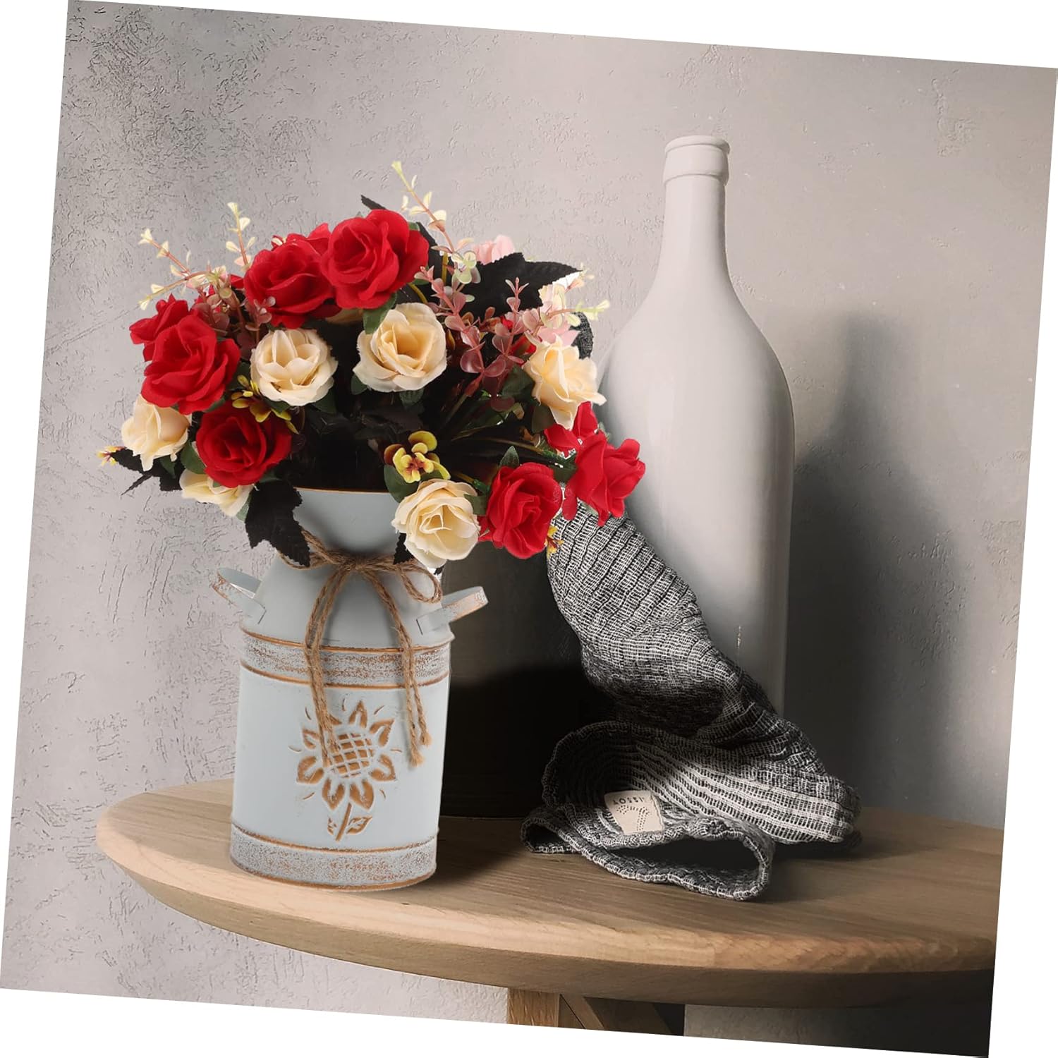Balacoo Vintage Metal Flower Bucket Vase