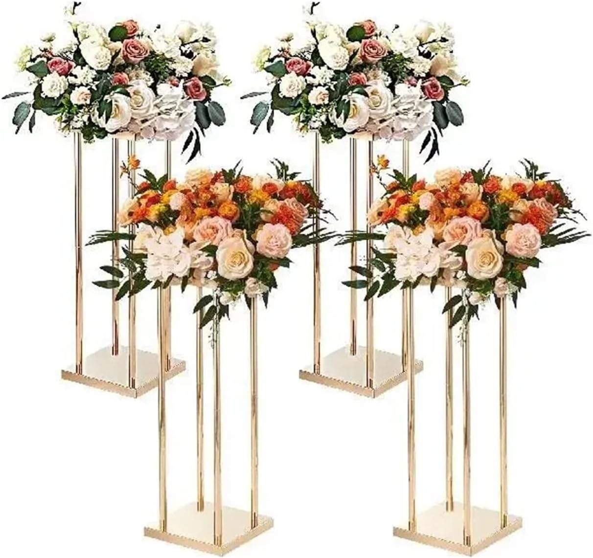 Gold Metal Column Wedding Flower Stand 80cm 2pcs