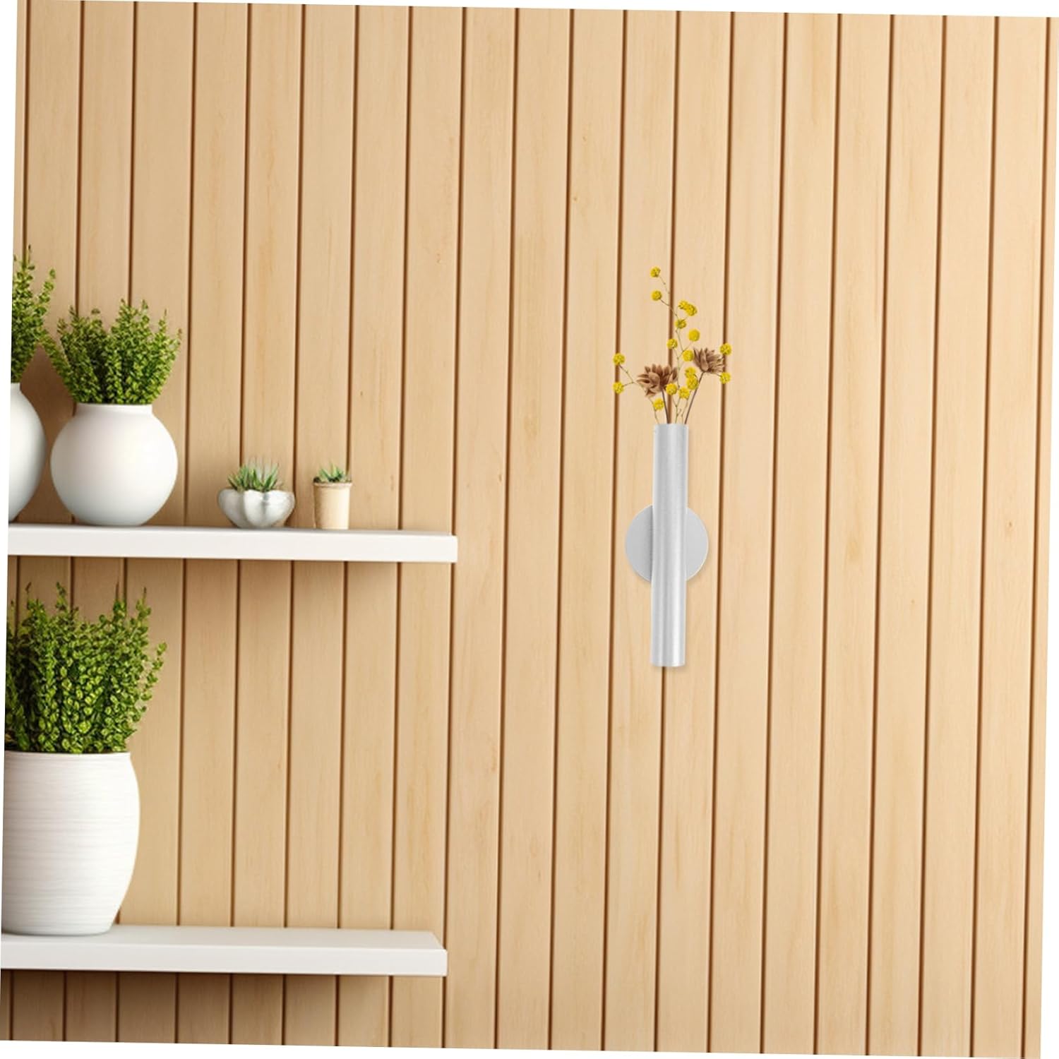 IMIKEYA Wall-Mounted Flower Tube Scandinavian Metal Vase