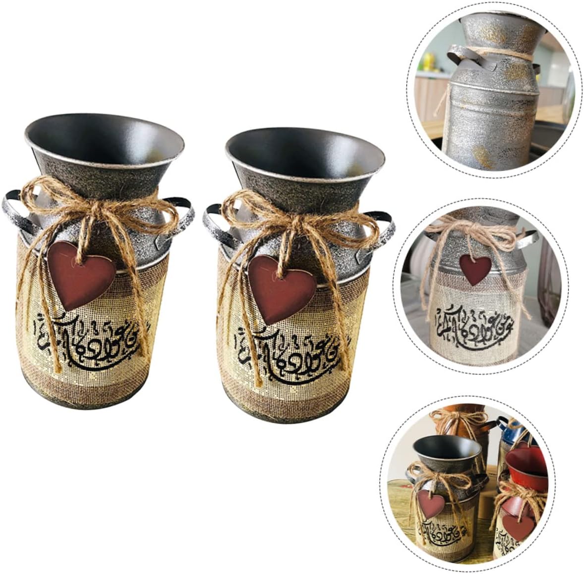 ERINGOGO 2pcs Vintage Flower Bucket Vase