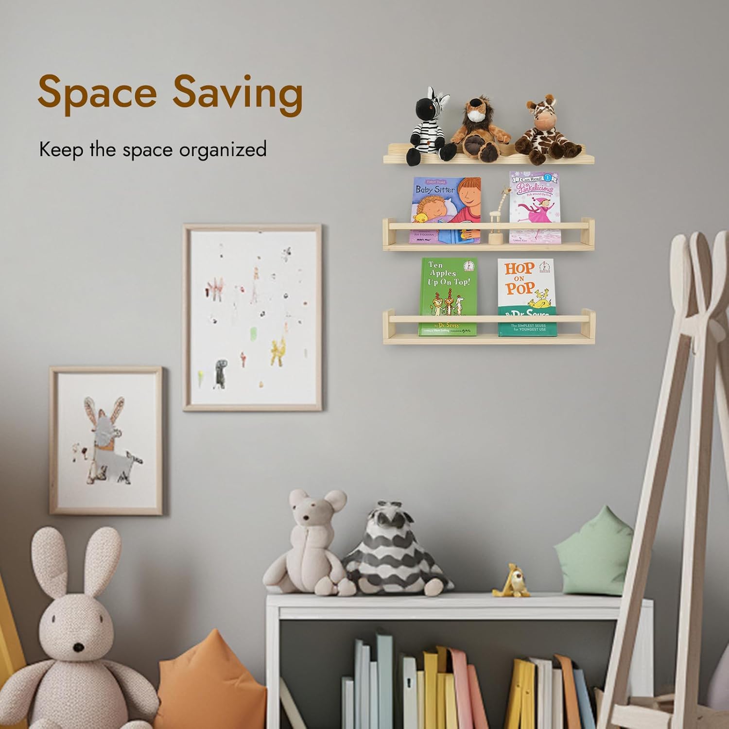 Ranxfloat 236 Inch Solid Wood Floating Bookshelf 21 Pack