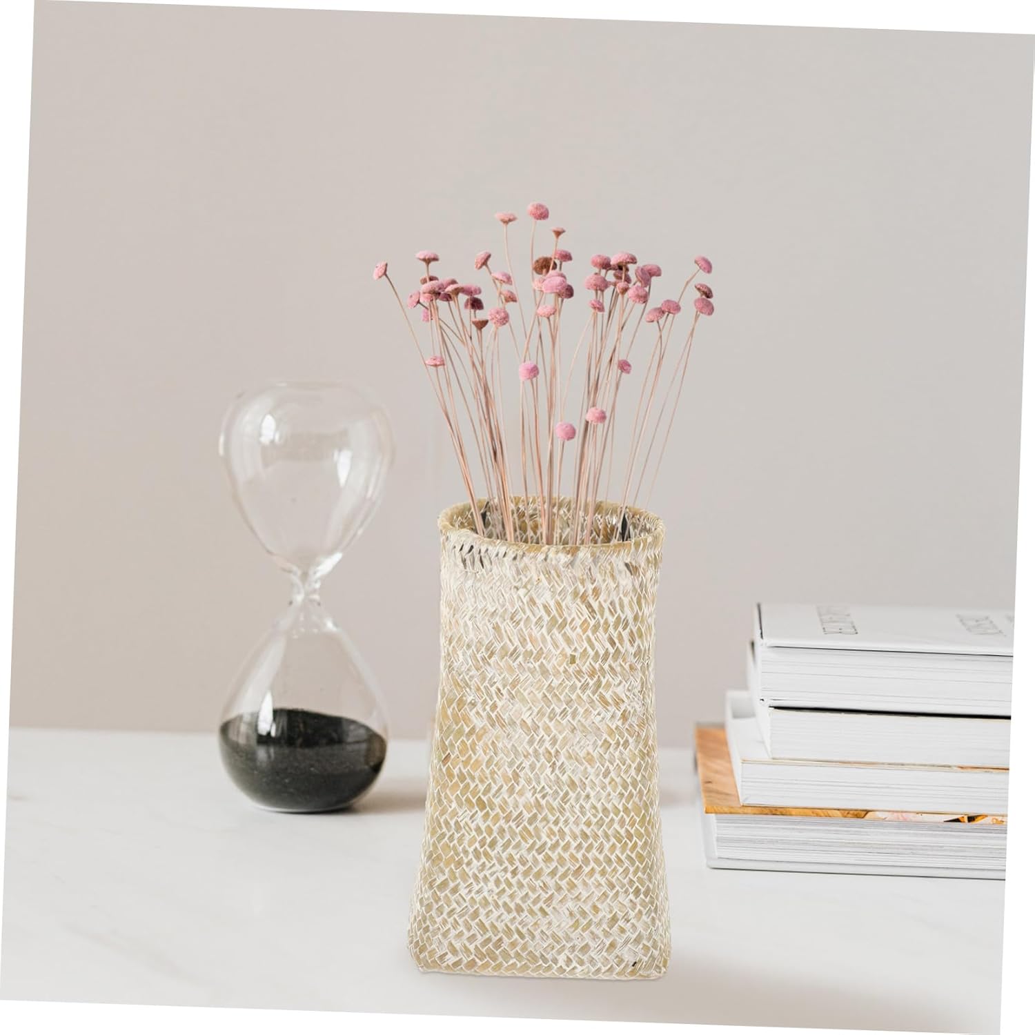 Seagrass Woven Flower Vase for Home Office Decor