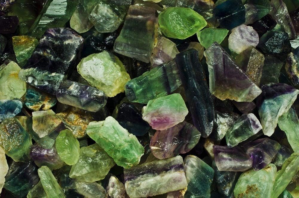 Fantasia 1 lb Rainbow Fluorite Rough Stones