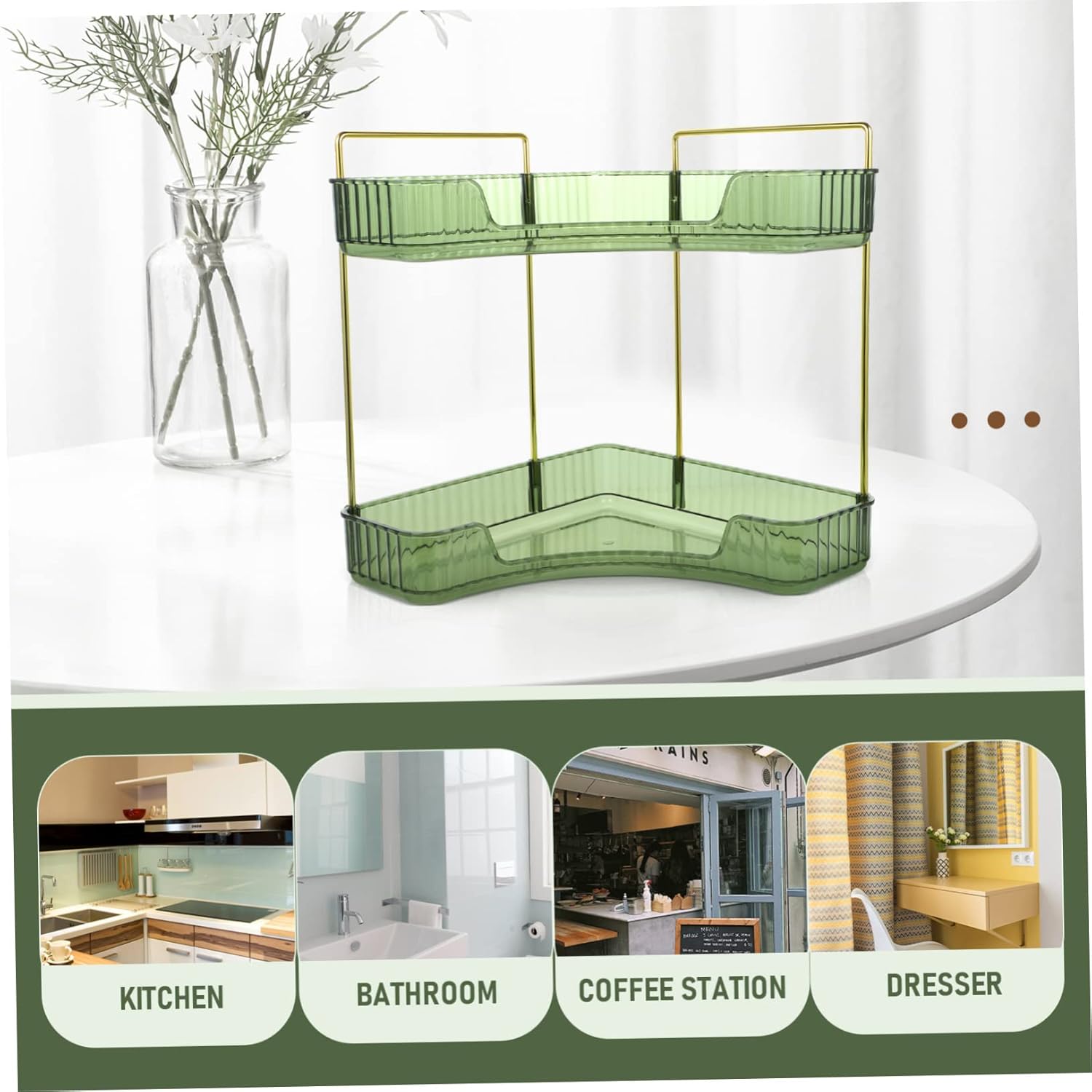 Happyyami Triangle Corner Shelf Storage Organizer Space-Saver