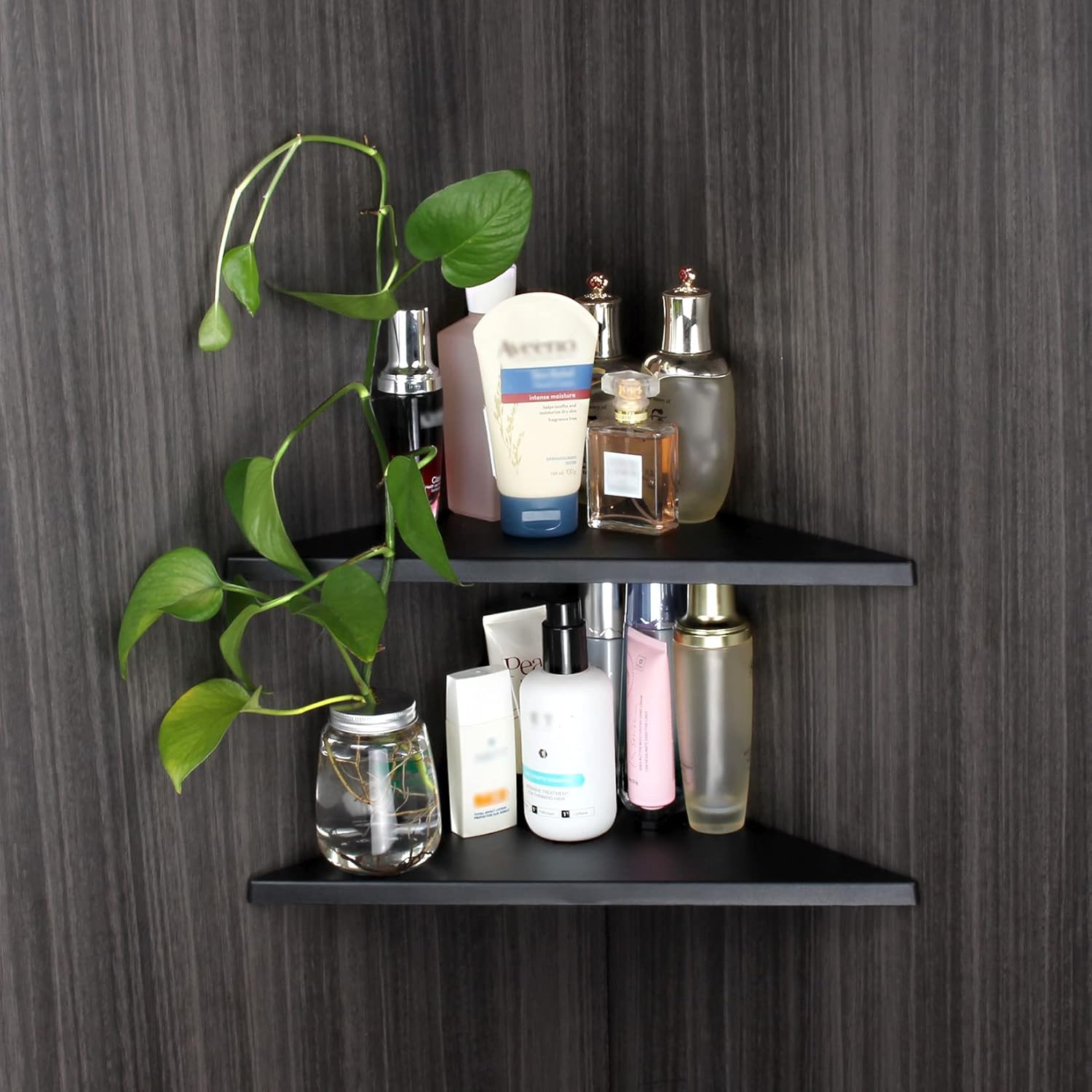 Evron Corner Mounting Shelf Set of 2 Frosting Pattern