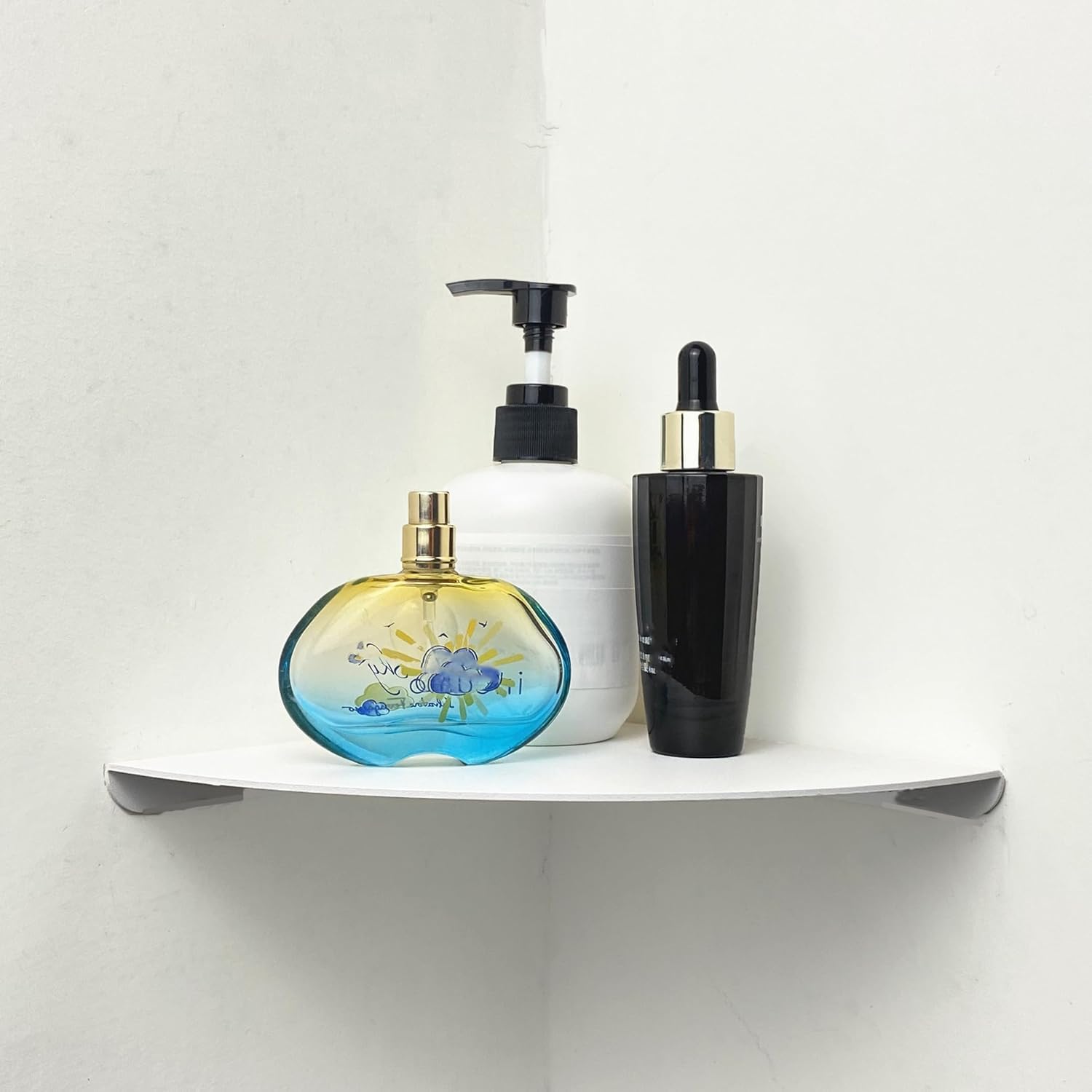 Durable Floating Corner Metal Shelf for Wall Storage